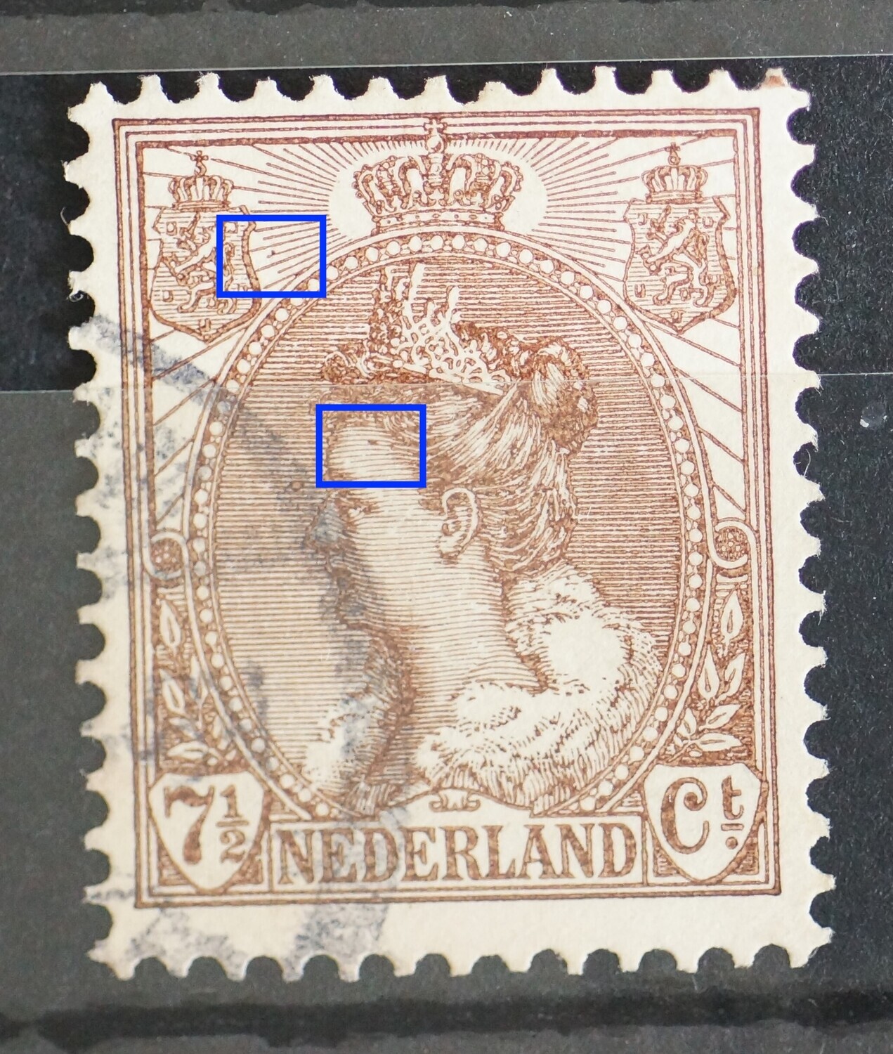 NVPH 61 - o.a. bruine stip op het voorhoofd NVPH 61 - o.a. bruine stip op het voorhoofd