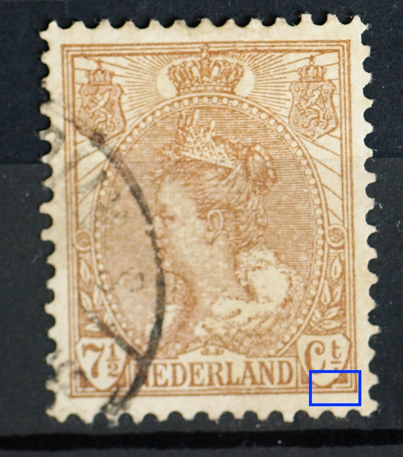 NVPH 61 - breuk in kaderlijn onder Ct. NVPH 61 - breuk in kaderlijn onder Ct.