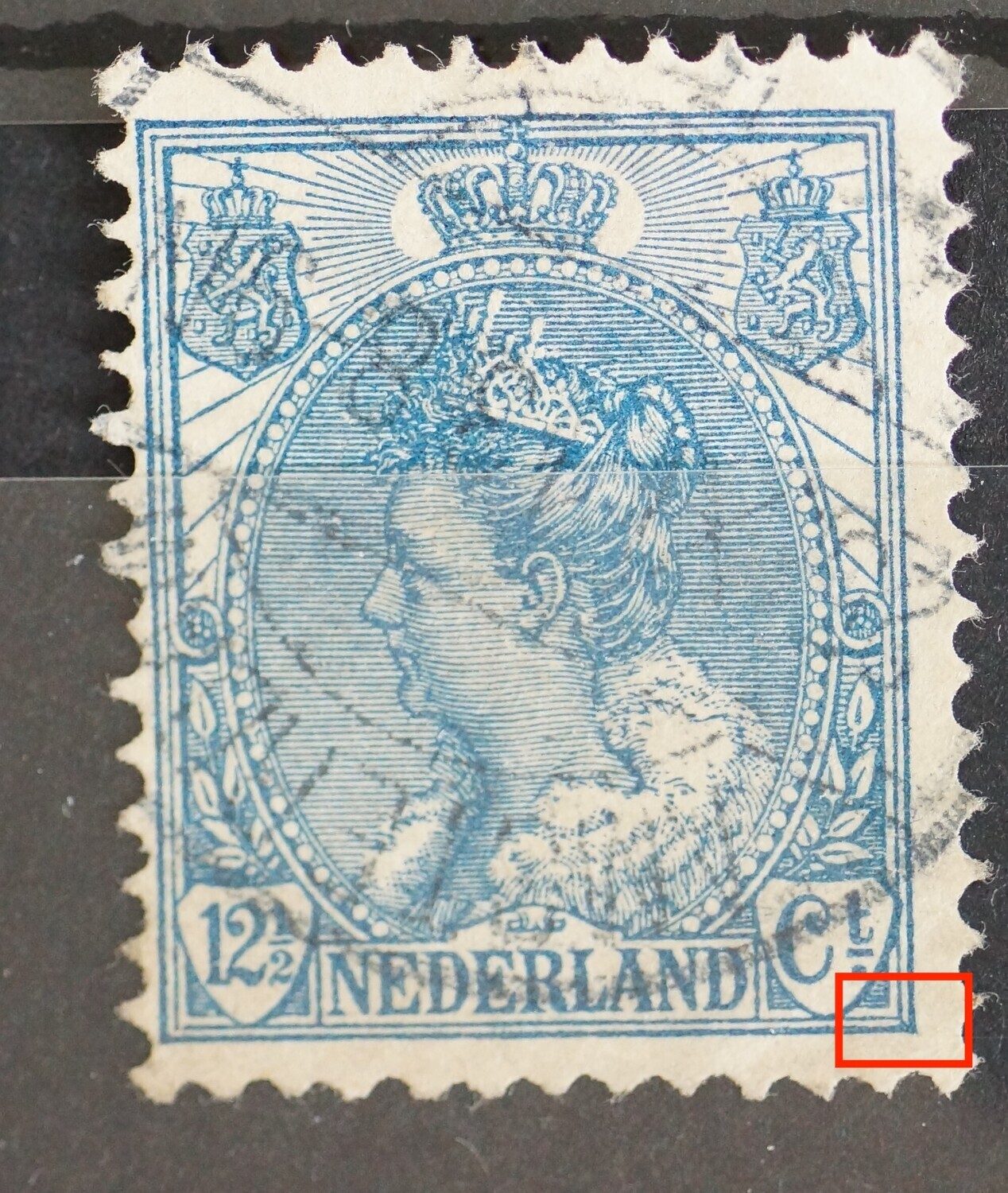 NVPH 63 - blauw streepje in rechter benedenhoek
