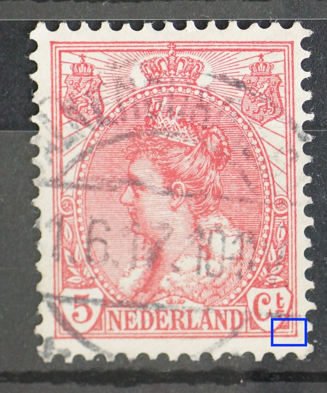 NVPH 60 - breuk in kaderlijn onder Ct.