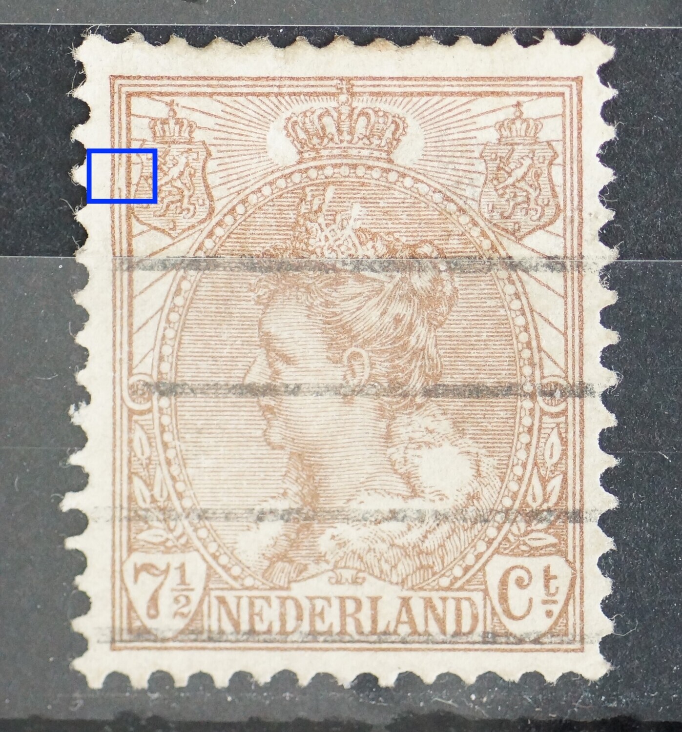 NVPH 61 - dunne kaderlijn bij linker wapenschild