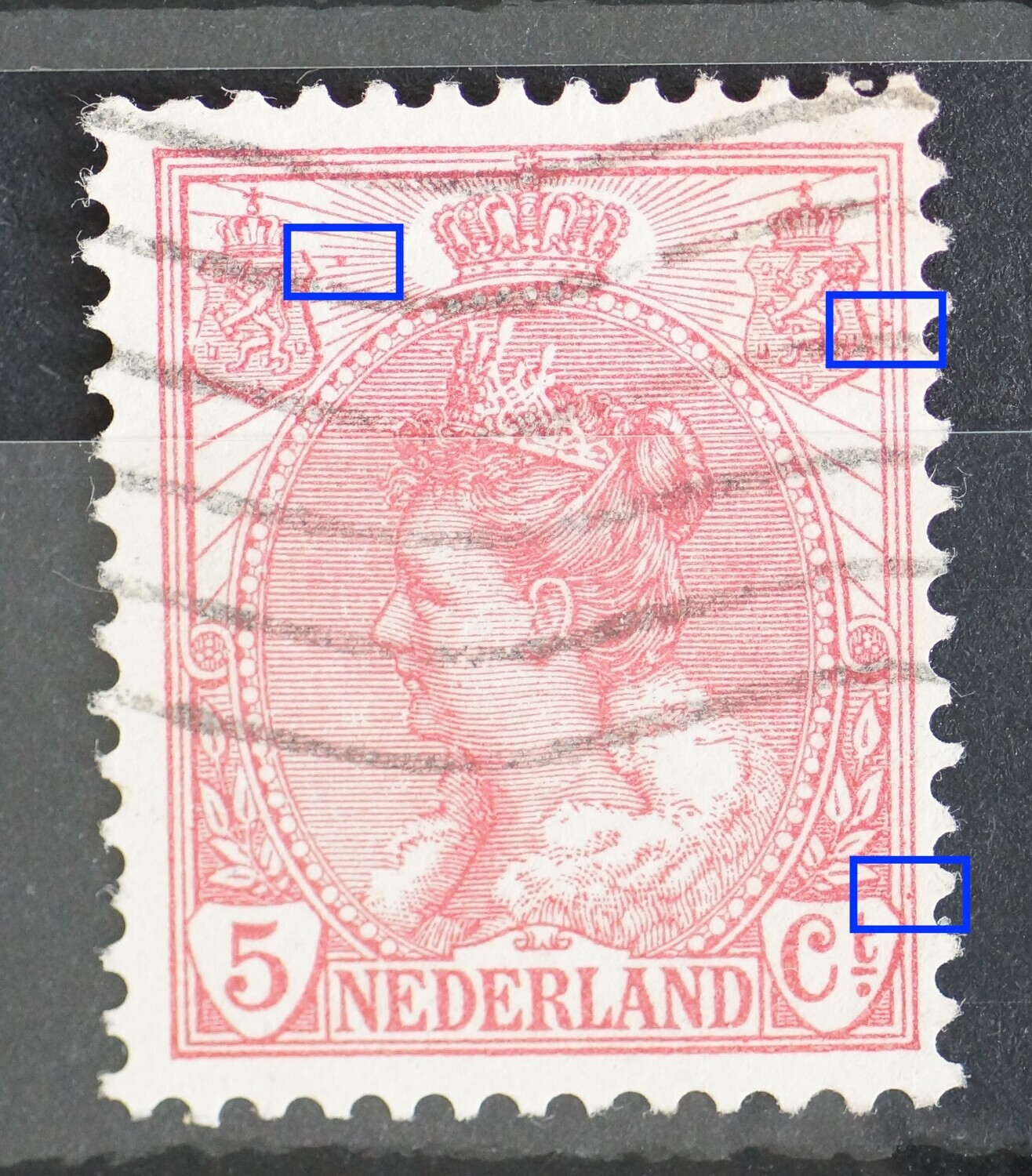 NVPH 60 - rode punten op diverse plaatsen
