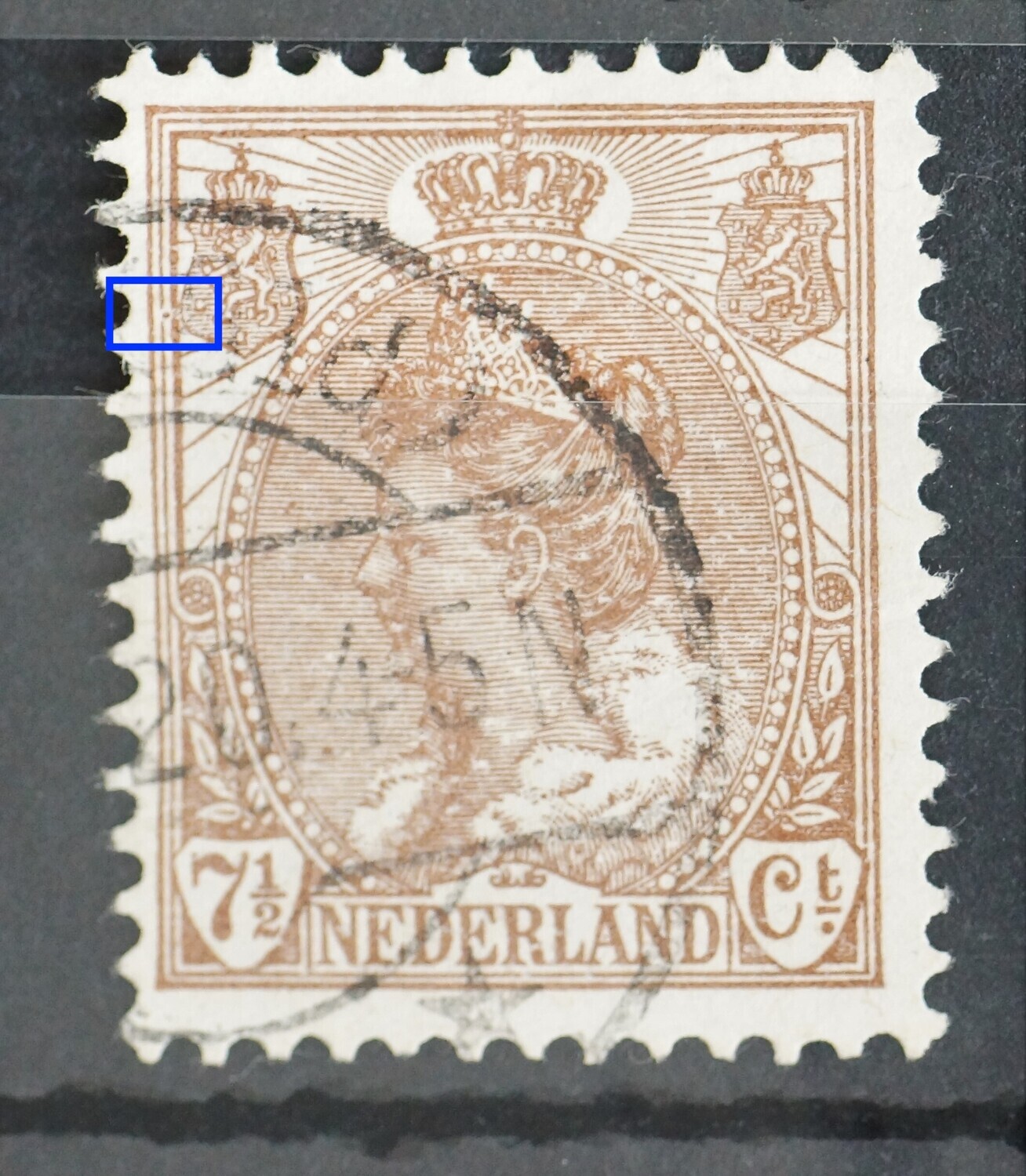 NVPH 61 - o.a. bruine punt bij linker wapenschild