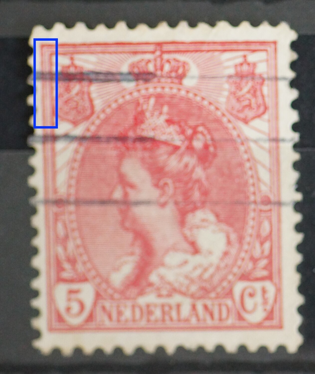 NVPH 60 - gespleten kaderlijn links, boven