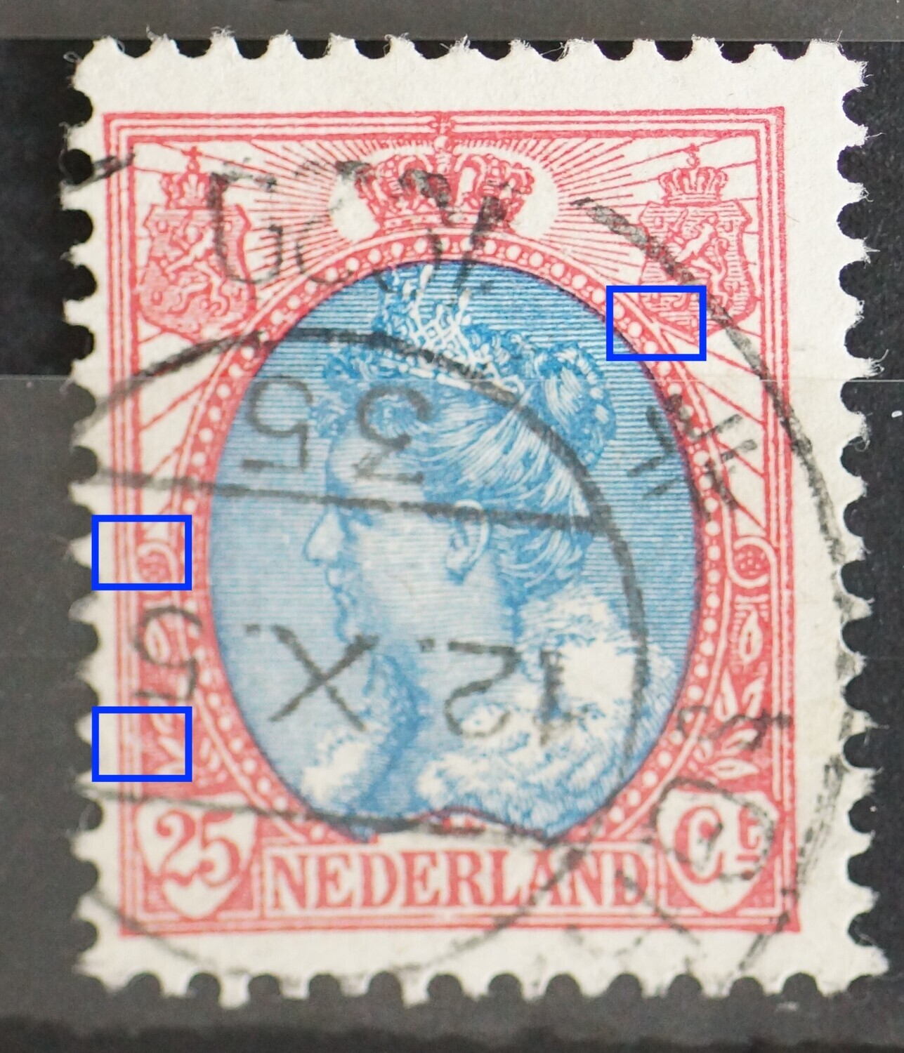 NVPH 71 - o.a. breuk met stip in kaderlijn links