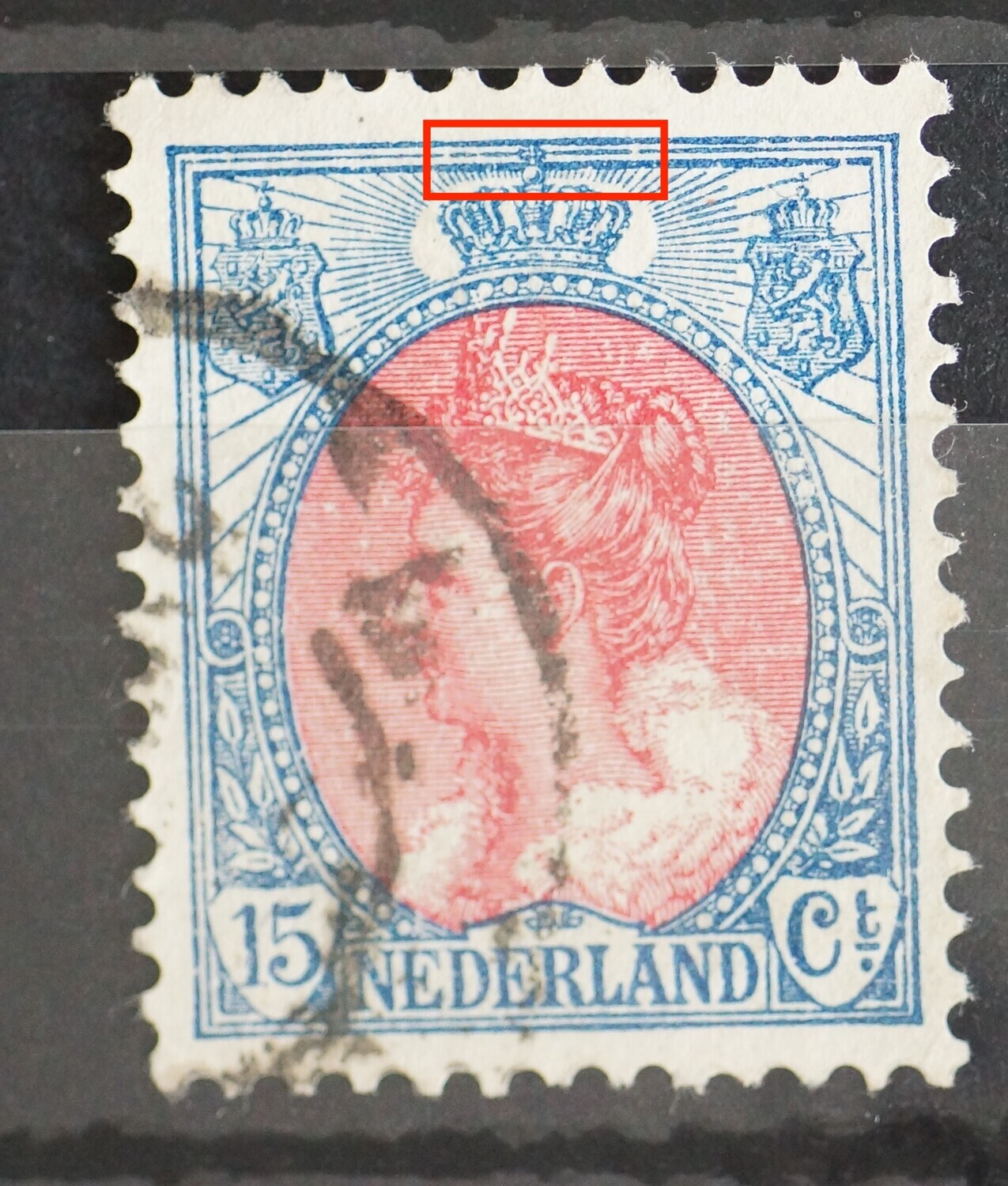 NVPH 65 - breuken in kaderlijn boven