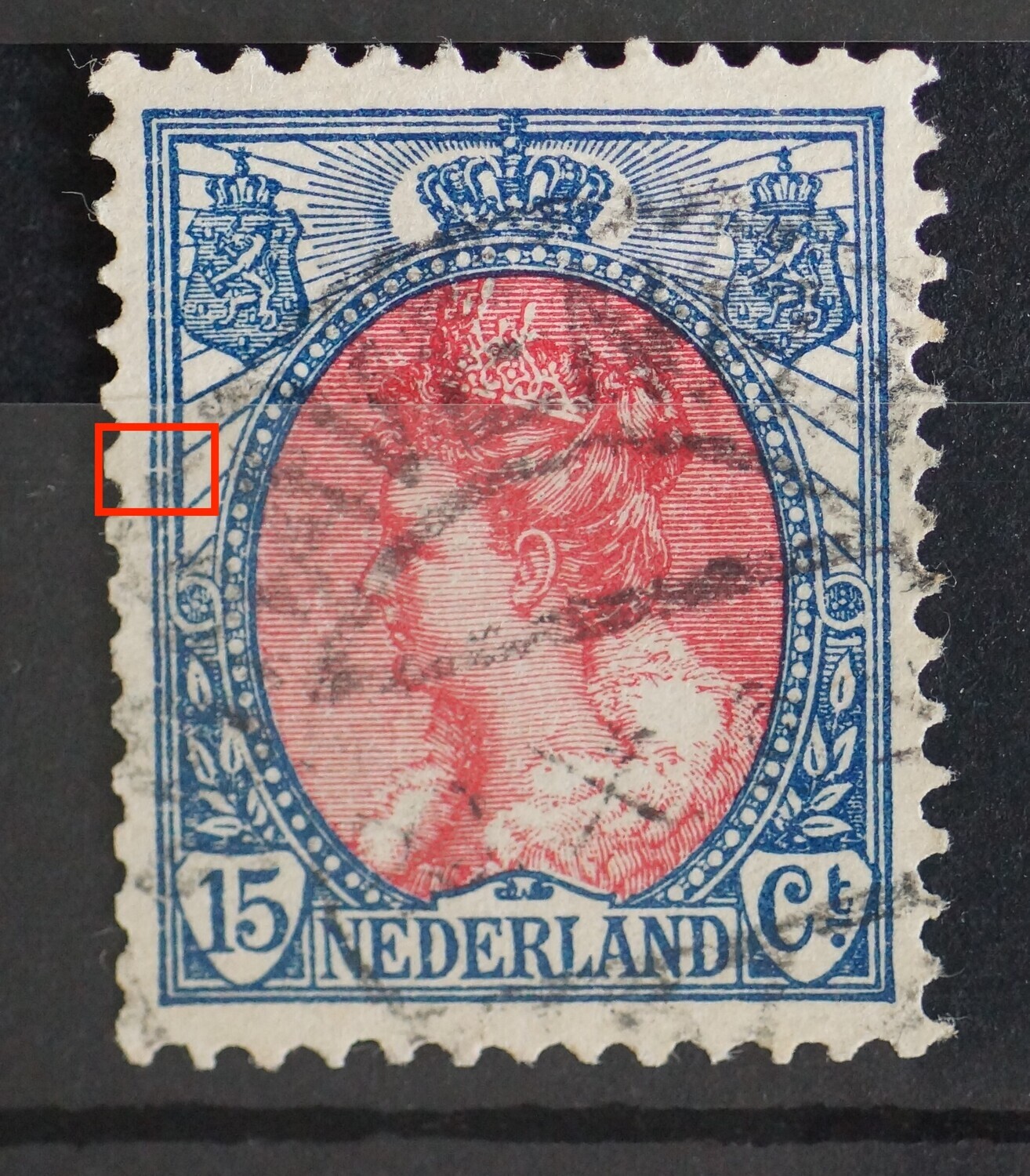 NVPH 65 - breuk in kaderlijnen links NVPH 65 - breuk in kaderlijnen links