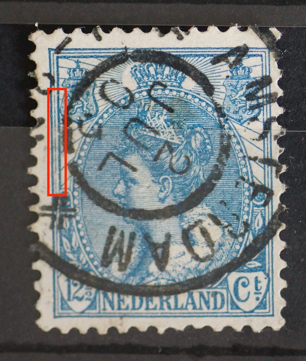 NVPH 63 - breuken in kaderlijn links NVPH 63 - breuken in kaderlijn links