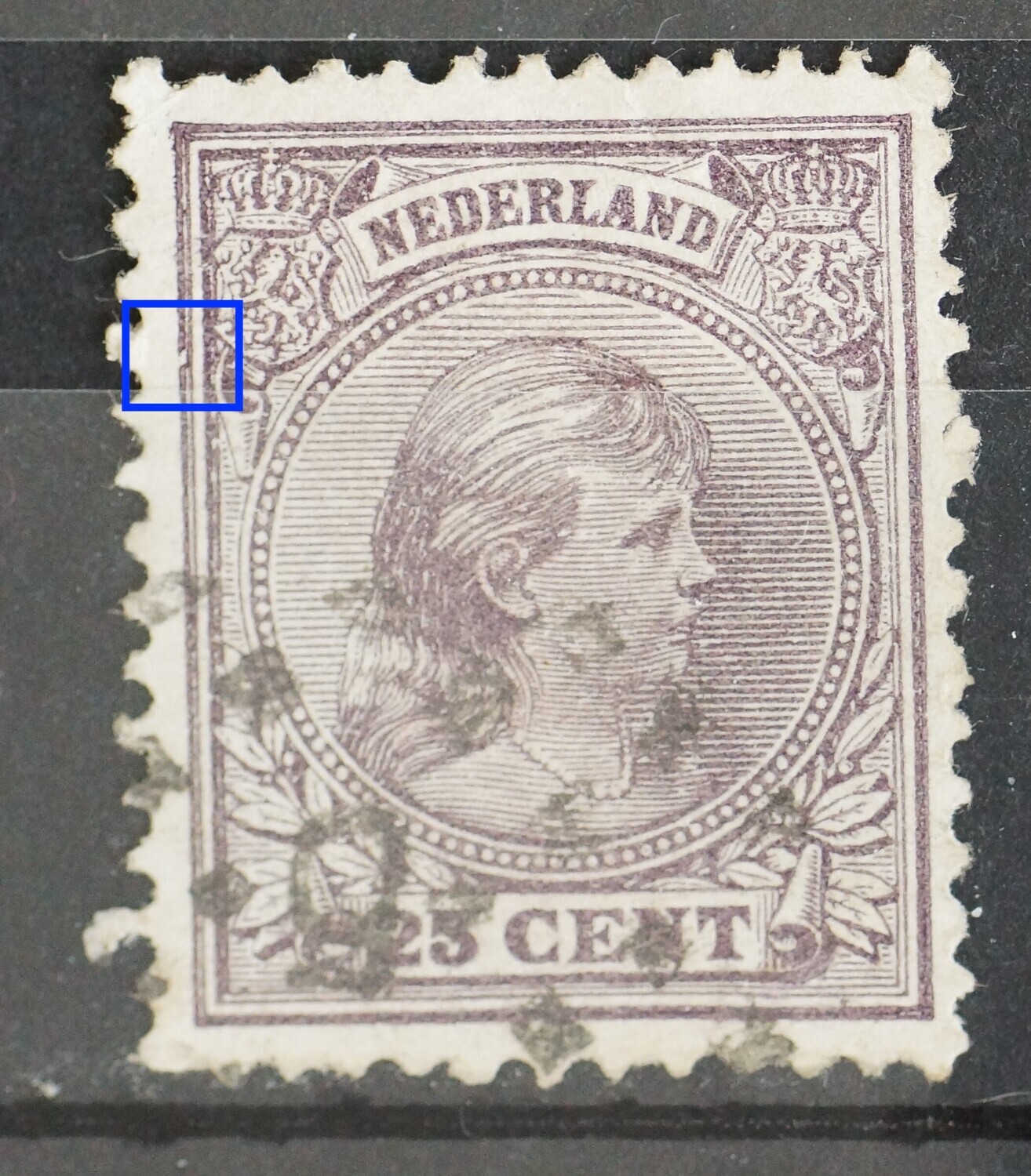 NVPH 42 - breuk in kaderlijn links, boven NVPH 42 - breuk in kaderlijn links, boven