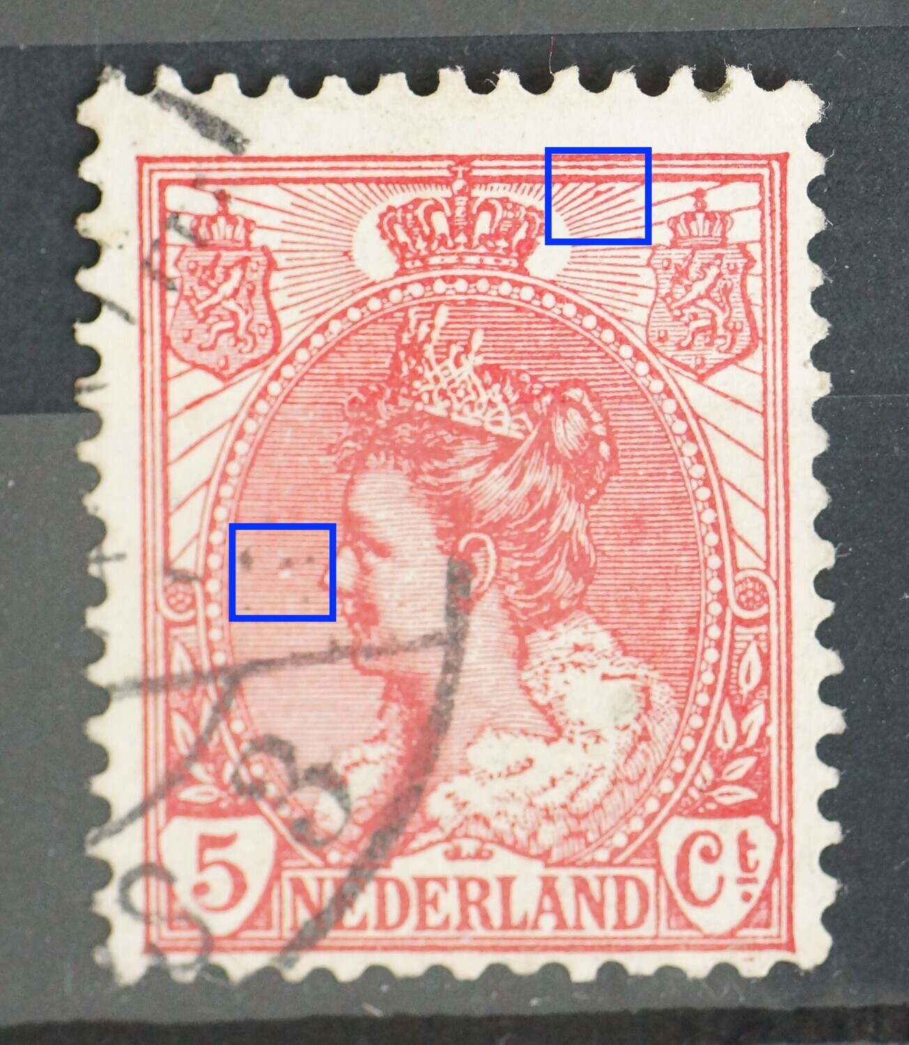 NVPH 60 - o.a. breuk in arcering voor het gezicht NVPH 60 - o.a. breuk in arcering voor het gezicht