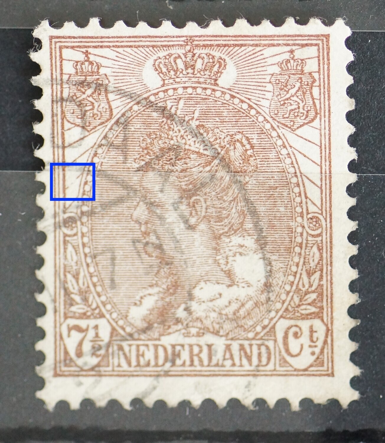 NVPH 61 - breuk in straal links NVPH 61 - breuk in straal links