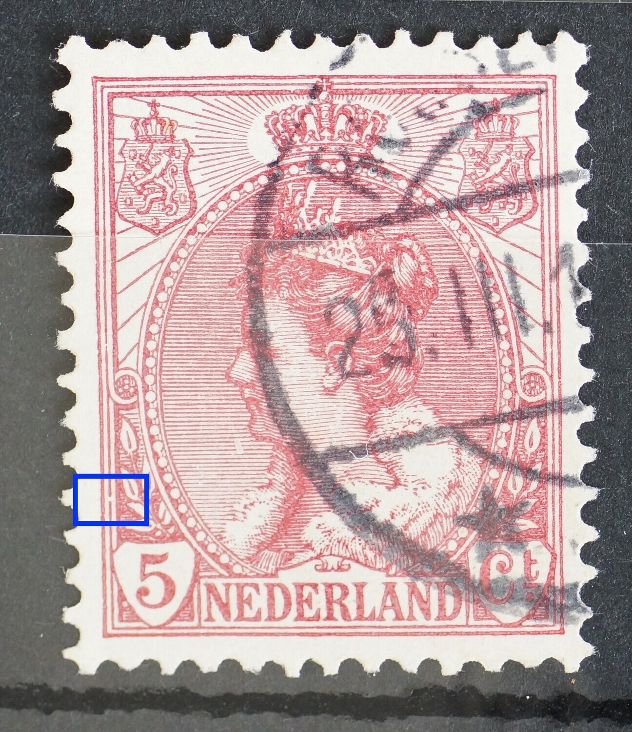 NVPH 60 - breuk in kaderlijn links NVPH 60 - breuk in kaderlijn links