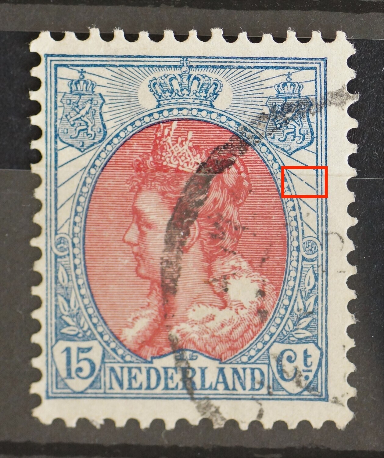 NVPH 65 - breuk in straal rechts