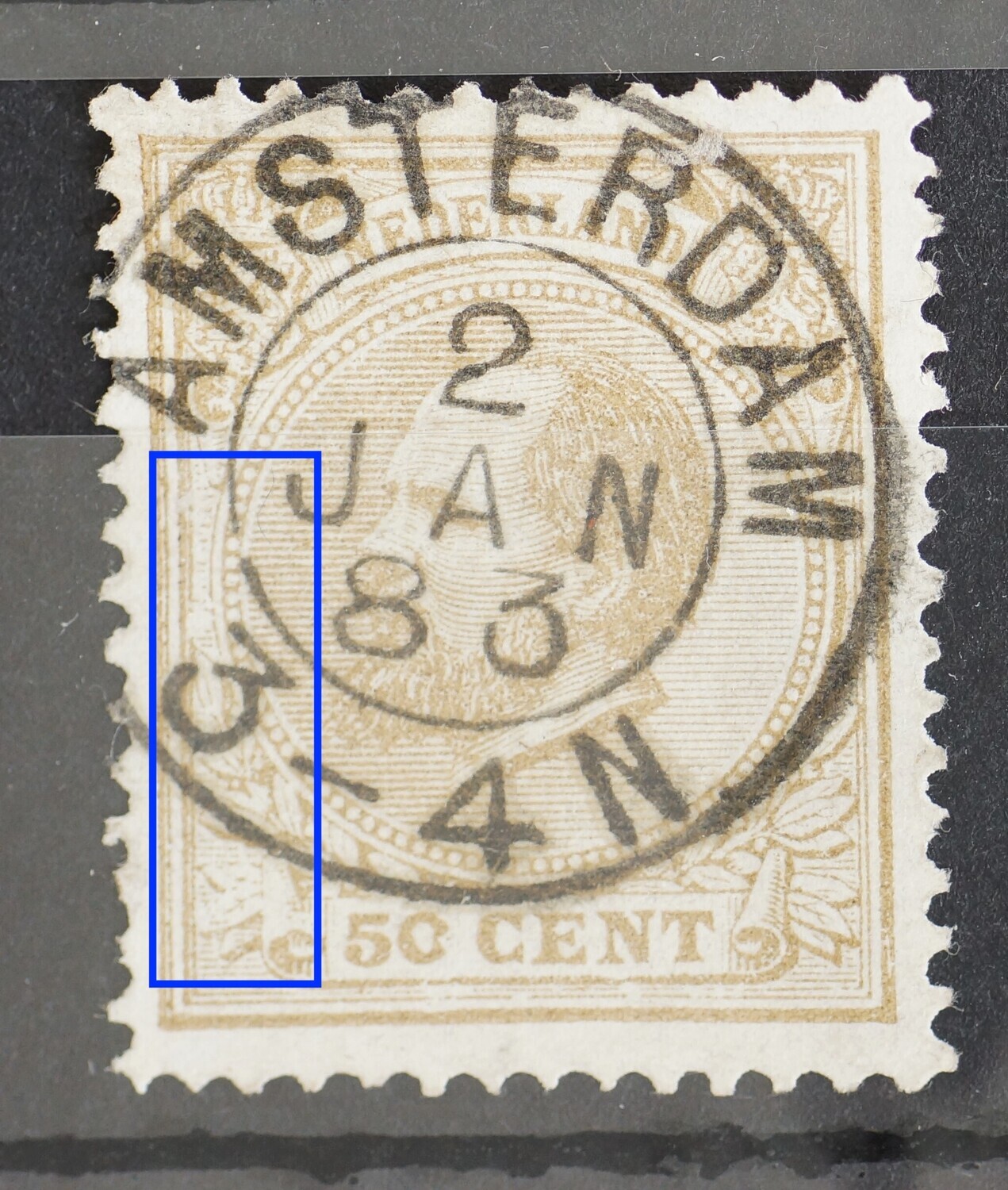 NVPH 27 - diverse witte vlekken links