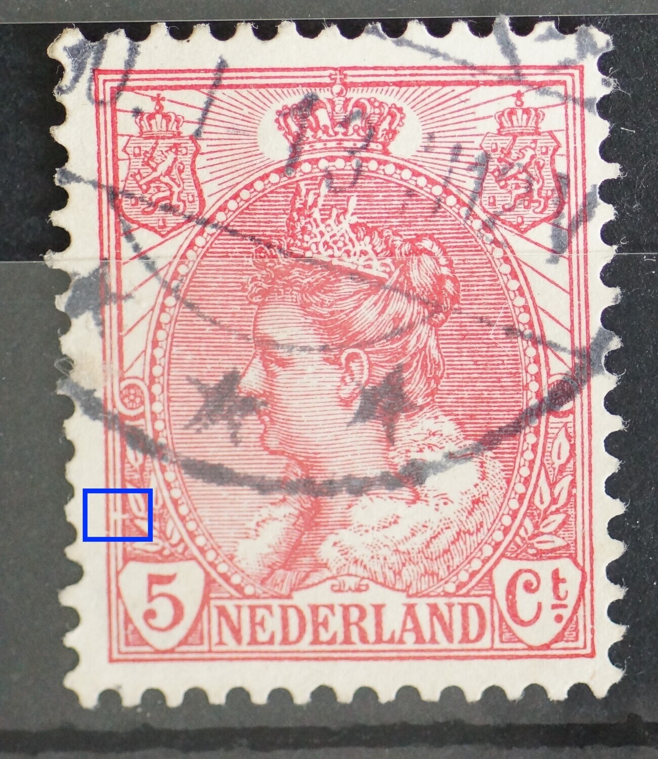 NVPH 60 - breuk in kaderlijnen links