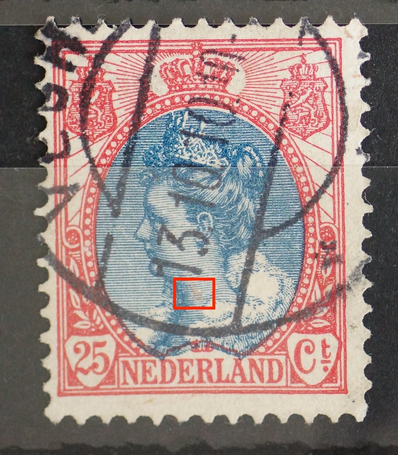 NVPH 71 - rode vlek in hals NVPH 71 - rode vlek in hals