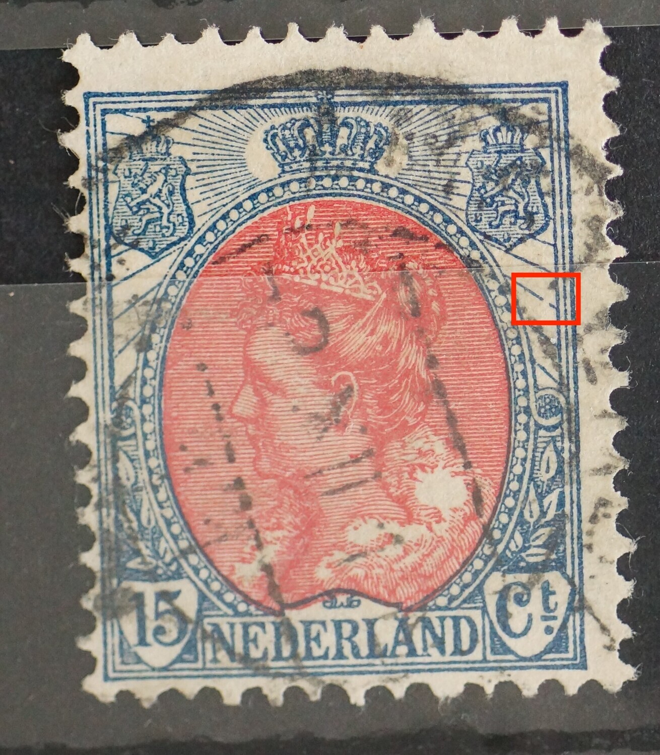 NVPH 65 - breuk in straal rechts