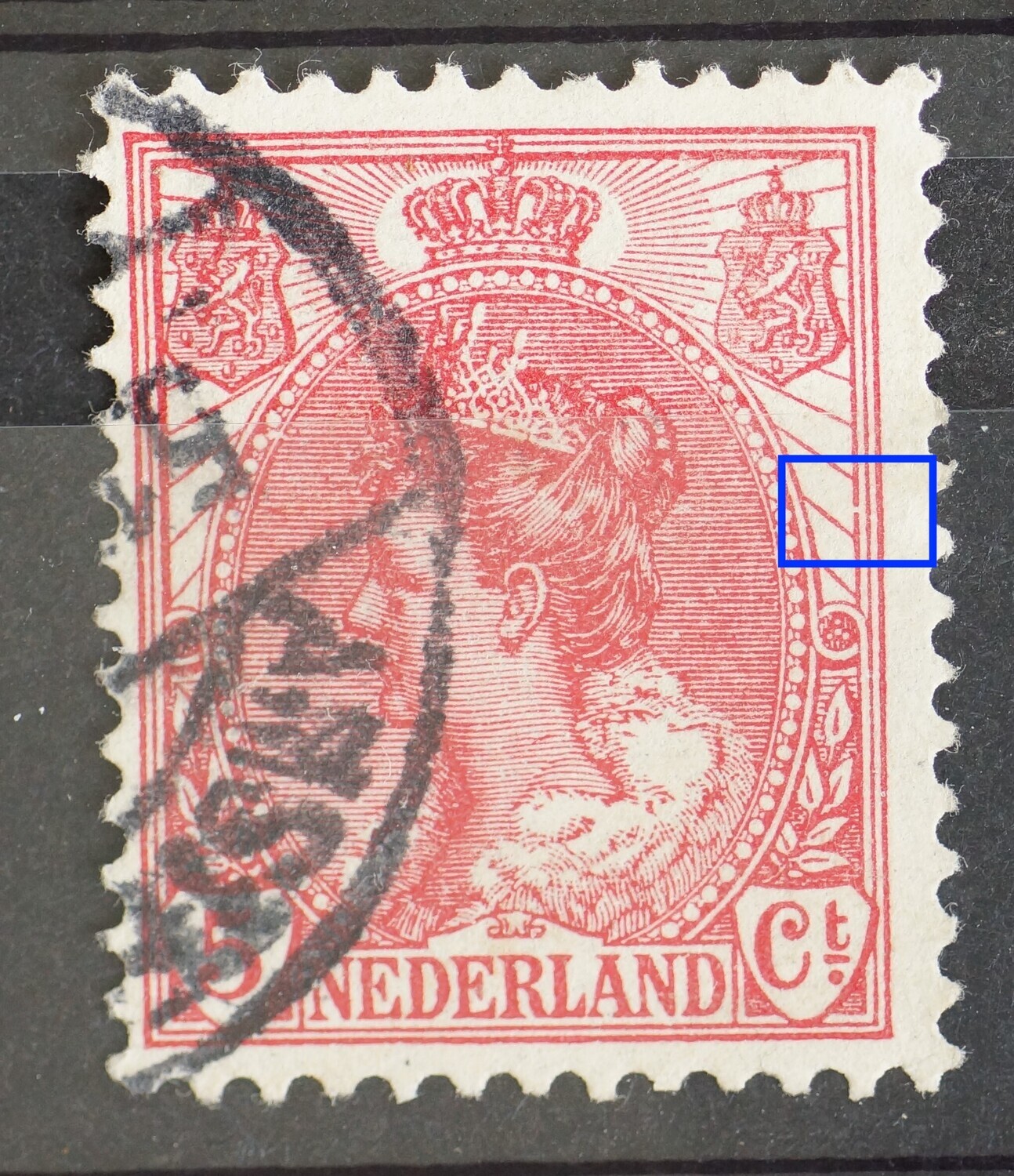 NVPH 60 - breuk in kaderlijn rechts