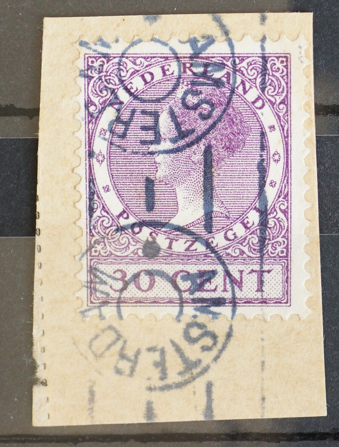 Amsterdam  (z.j.) op NVPH 158, op fragment pakketkaart