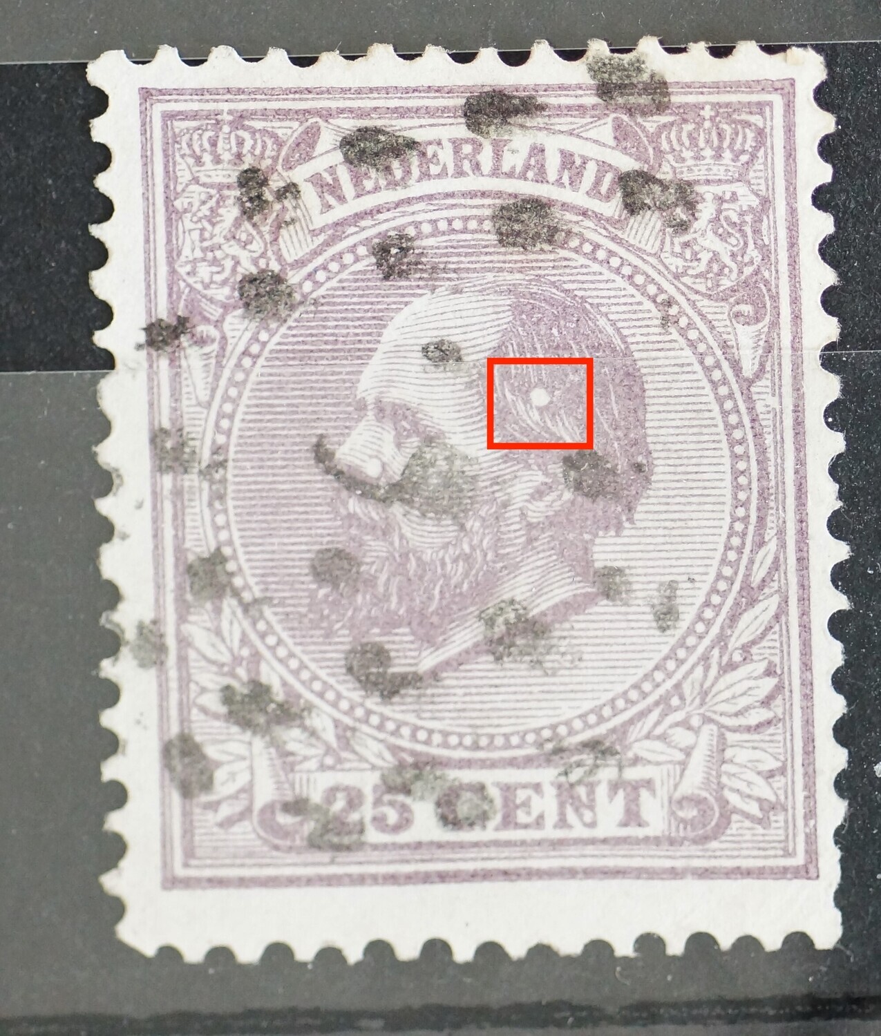NVPH 26 - witte vlek in haar