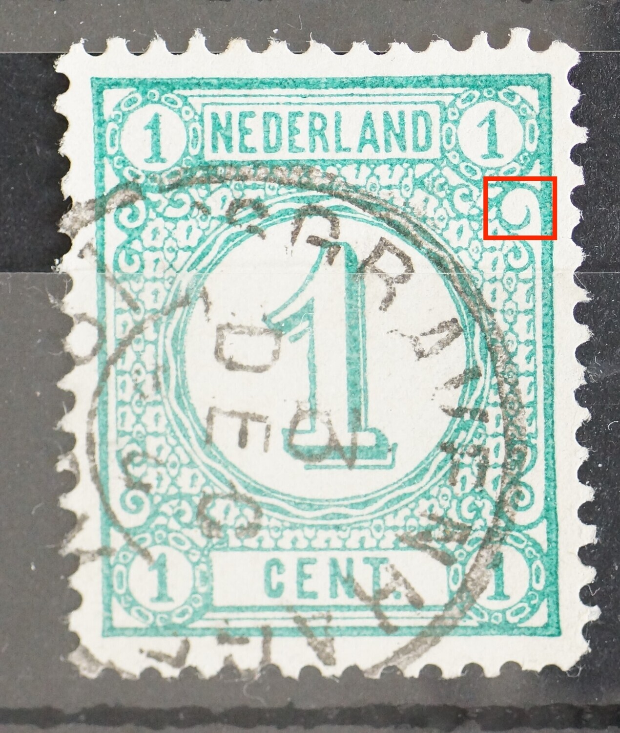 NVPH 31 - deel krul rechtsboven ontbreekt