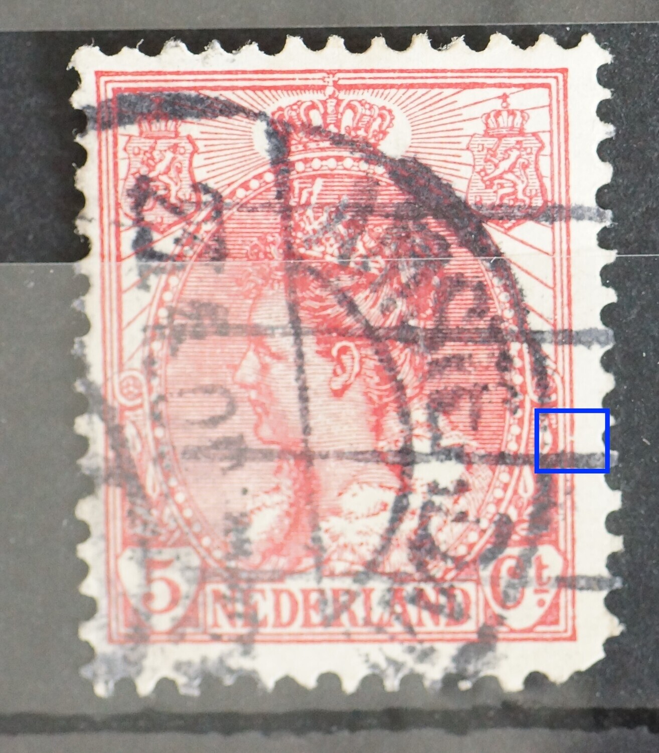 NVPH 60 - breuk in kaderlijn rechts