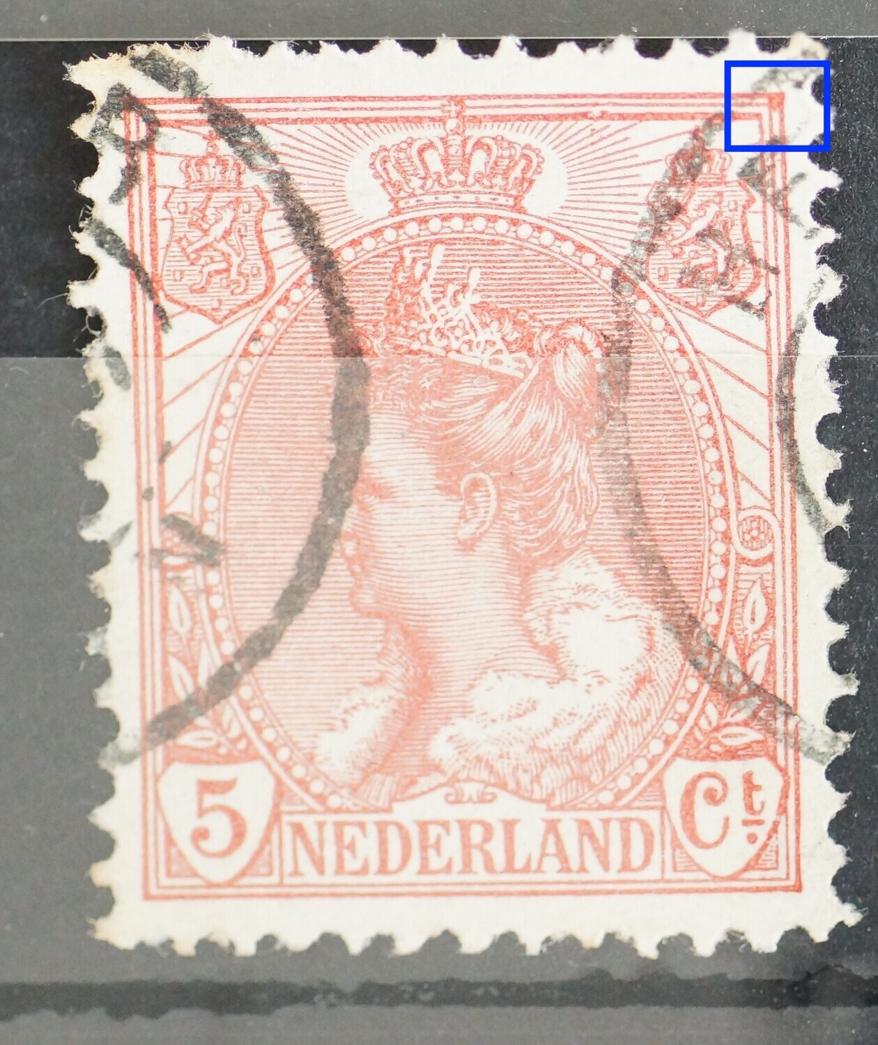 NVPH 60 - rode vlek kin rechter bovenhoek