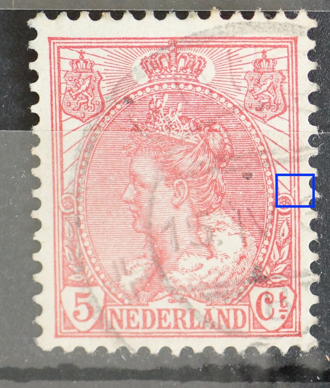 NVPH 60 - breuk in kaderlijn rechts
