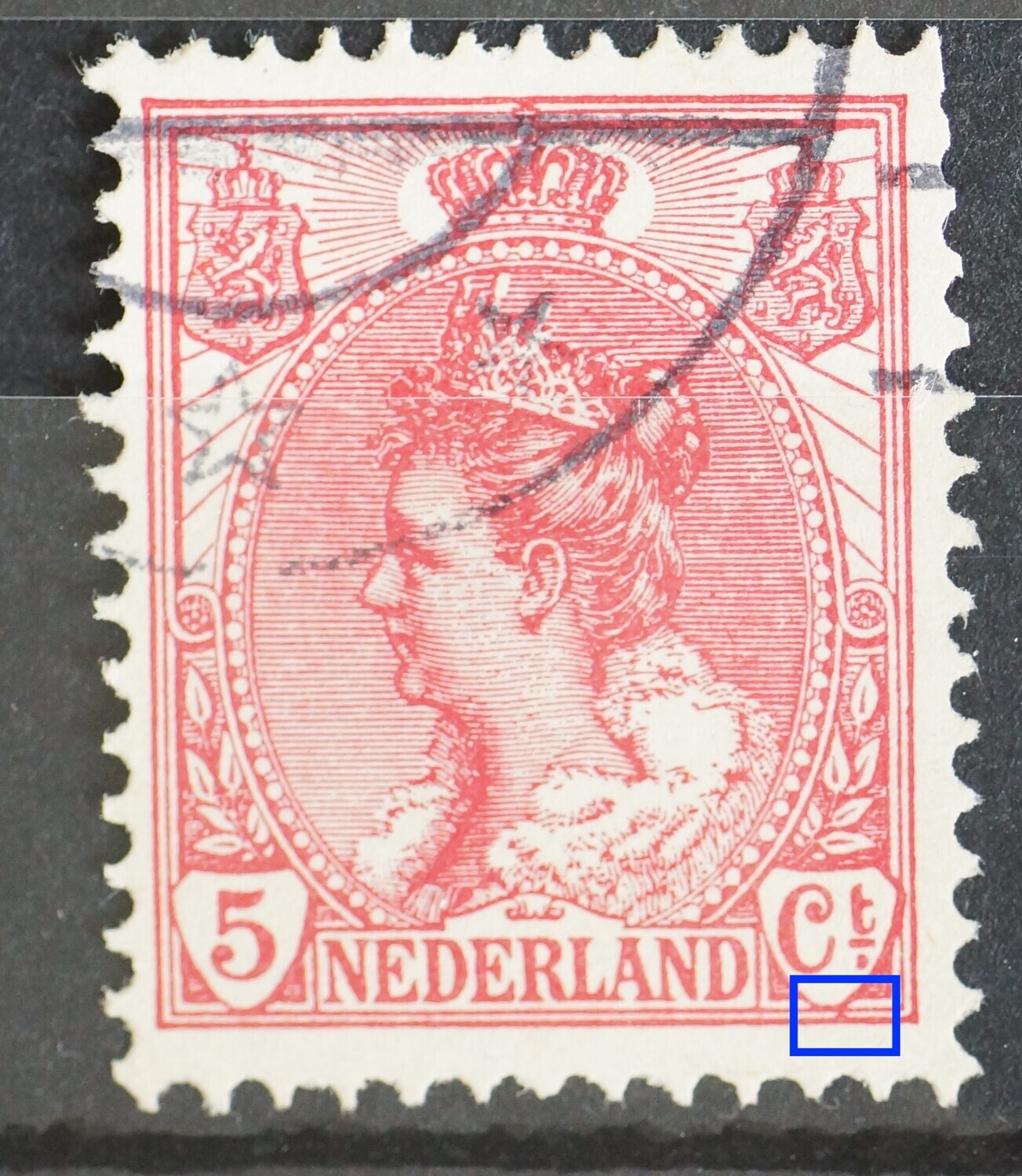 NVPH 60 - rode stip onder Ct.