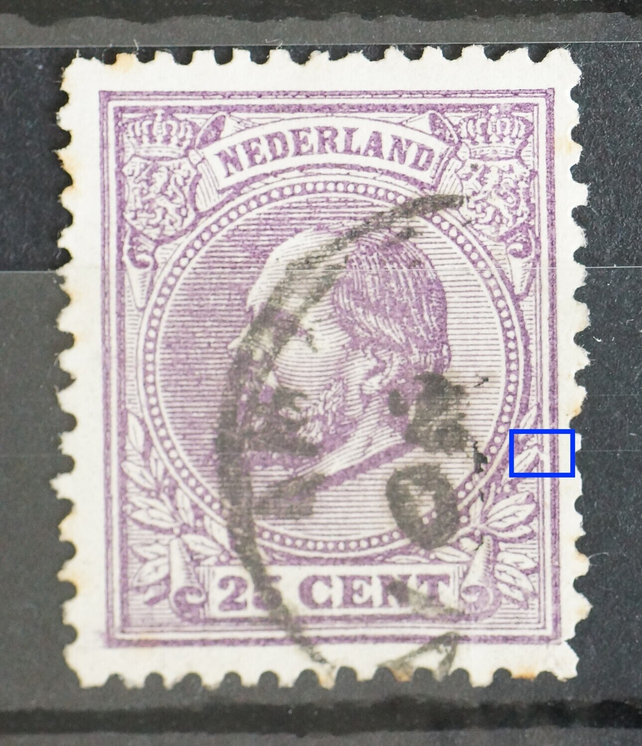 NVPH 26 - breuk in kaderlijn rechts NVPH 26 - breuk in kaderlijn rechts