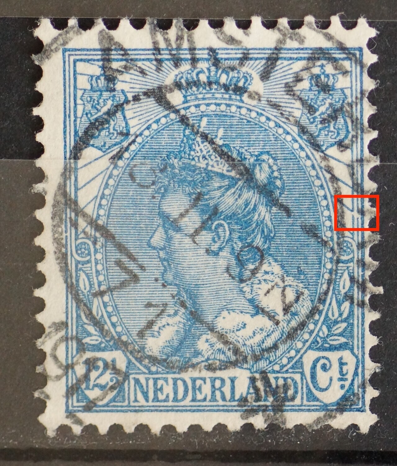 NVPH 63 - breuk in kaderlijnen rechts NVPH 63 - breuk in kaderlijnen rechts