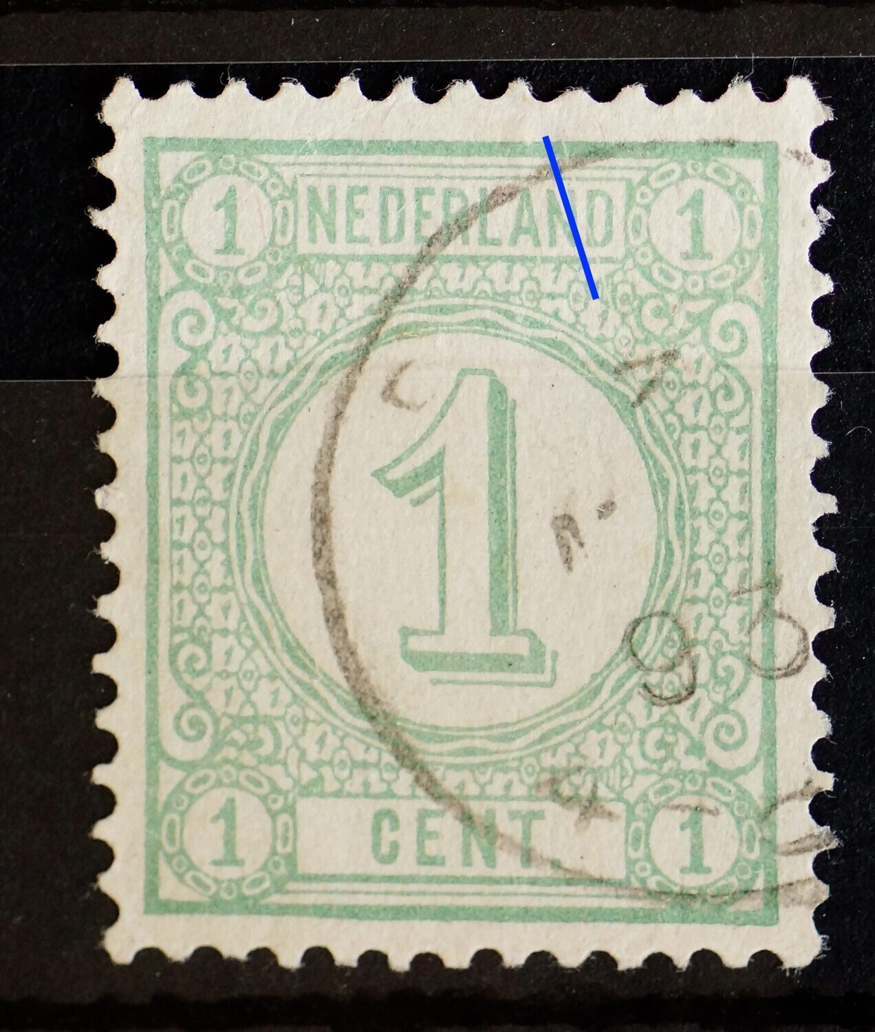NVPH 31 - witte diagonale graveerkras bovenin