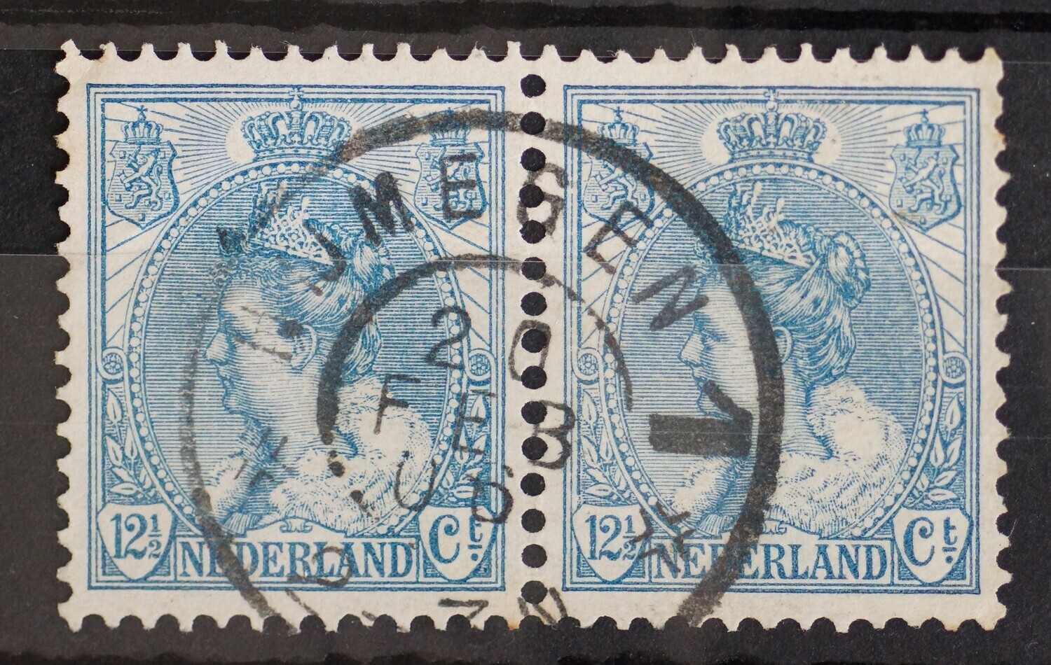 Leiden 1 op NVPH 63 (paar)