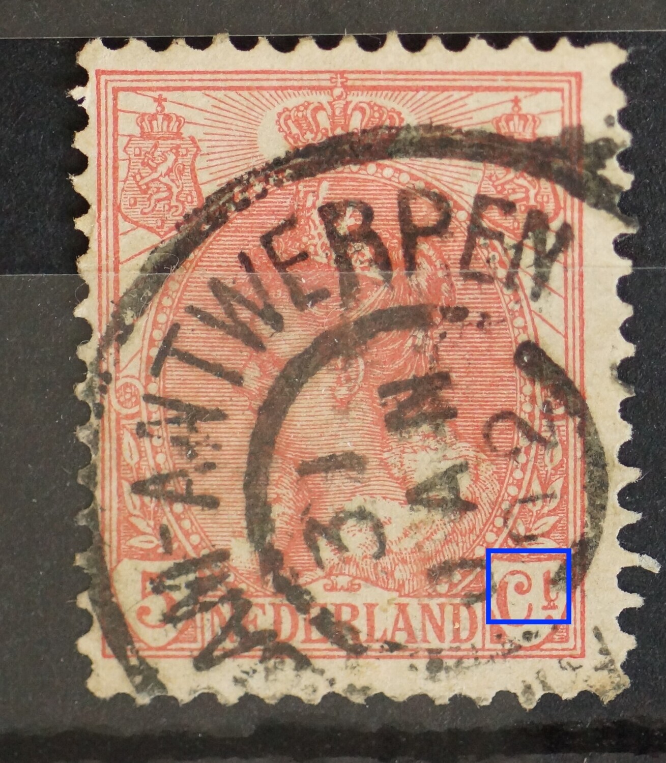 NVPH 60 - wit vlekje in C van Ct. en de t zit vast aan het streepje eronder