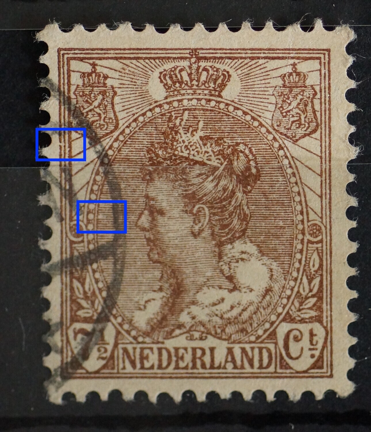 NVPH 61 - o.a. breuk in kaderlijn links
