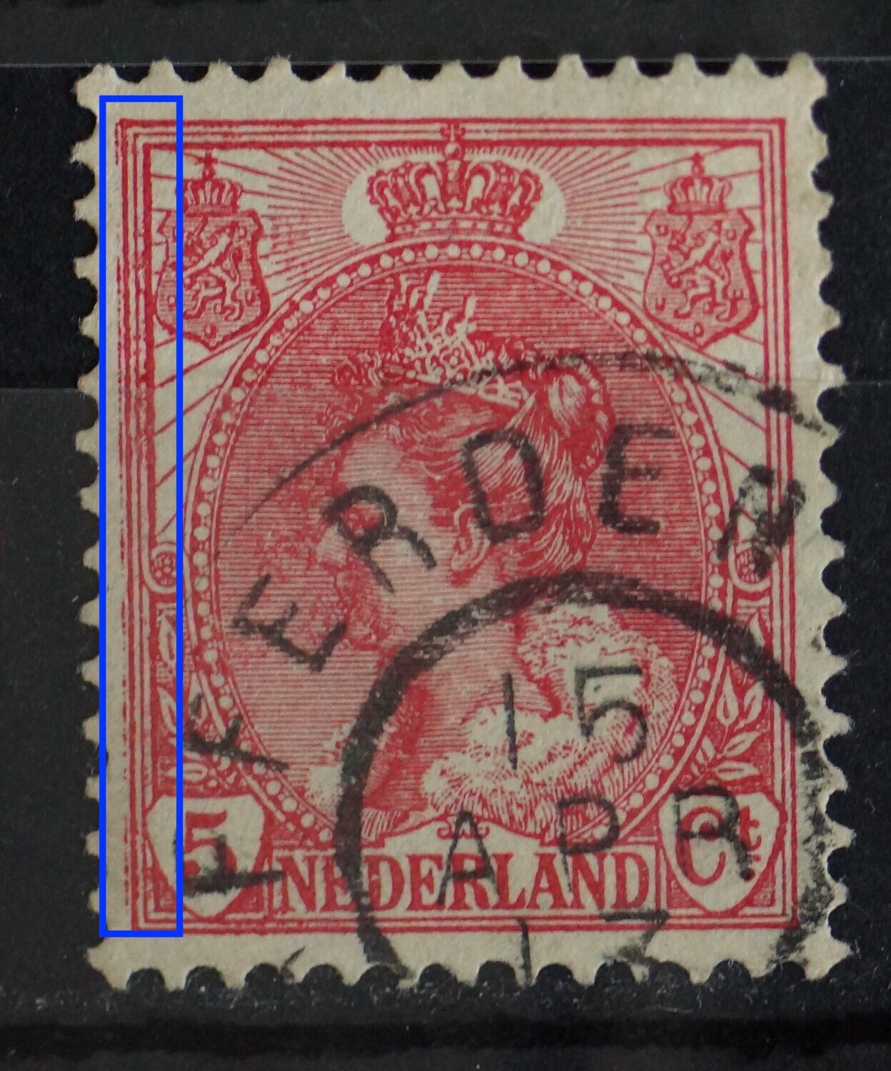 NVPH 60 - beschadigde / onregelmatige kaderlijn links. Trildruk.