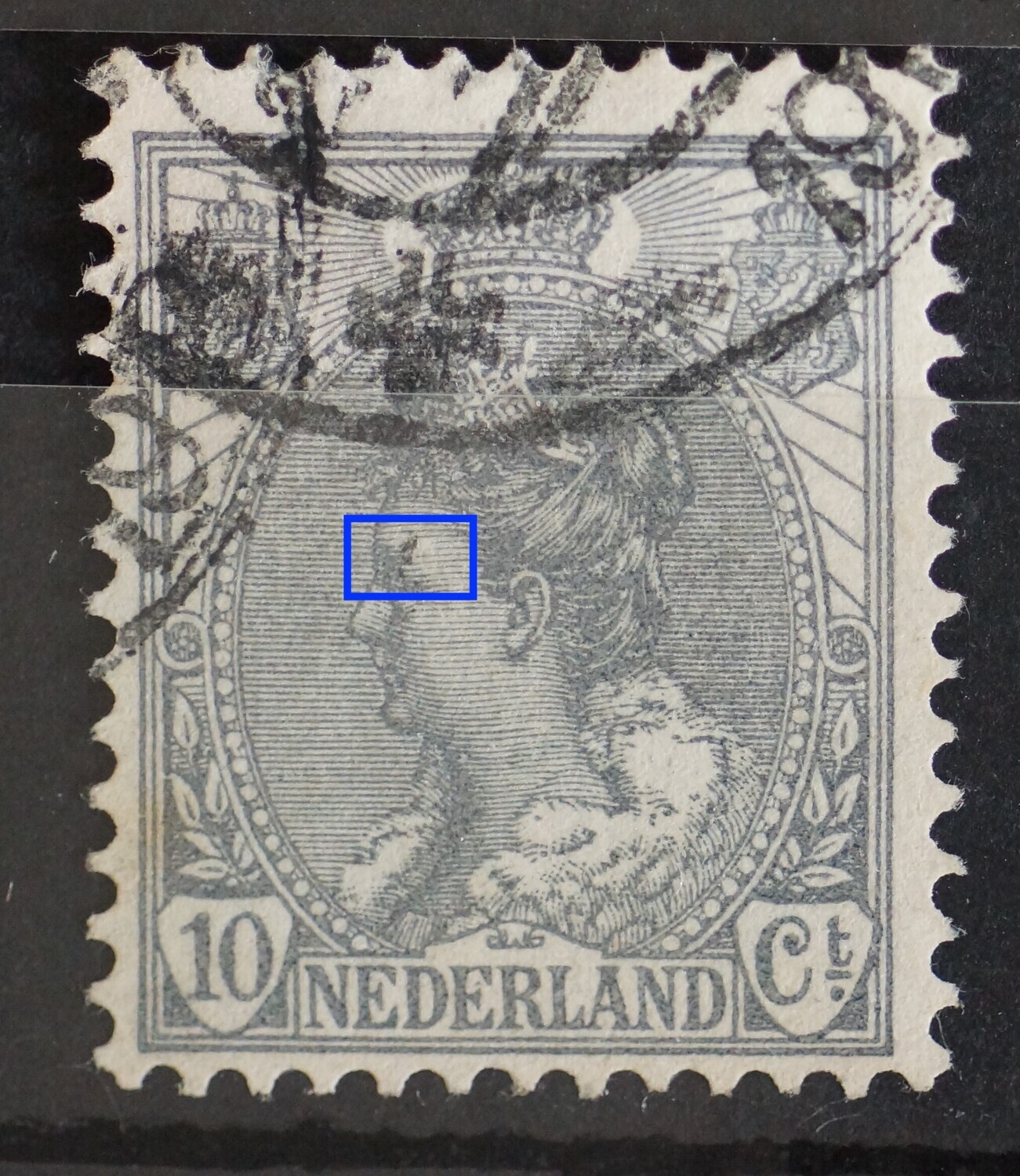 NVPH 62 - grijze vlek boven het oog