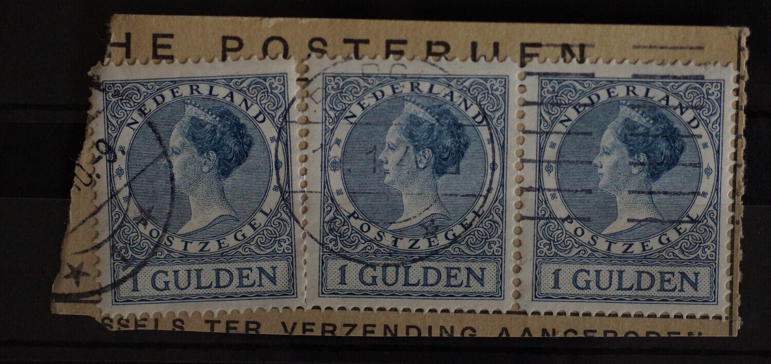 Postwisselstempel Bergum (blokje) op NVPH 163 (strip)