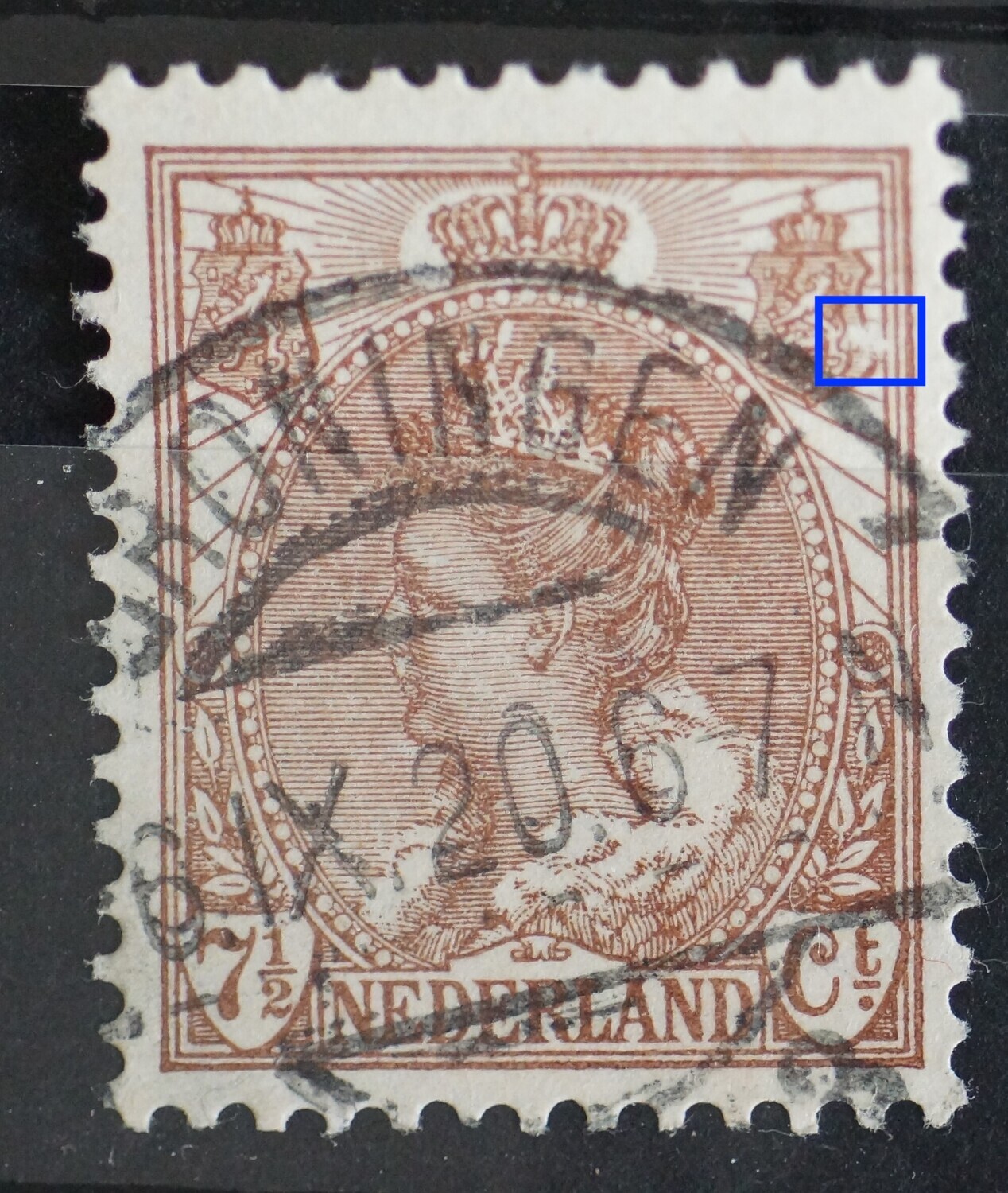 NVPH 61 - grote witte vlek in rechter wapenschild