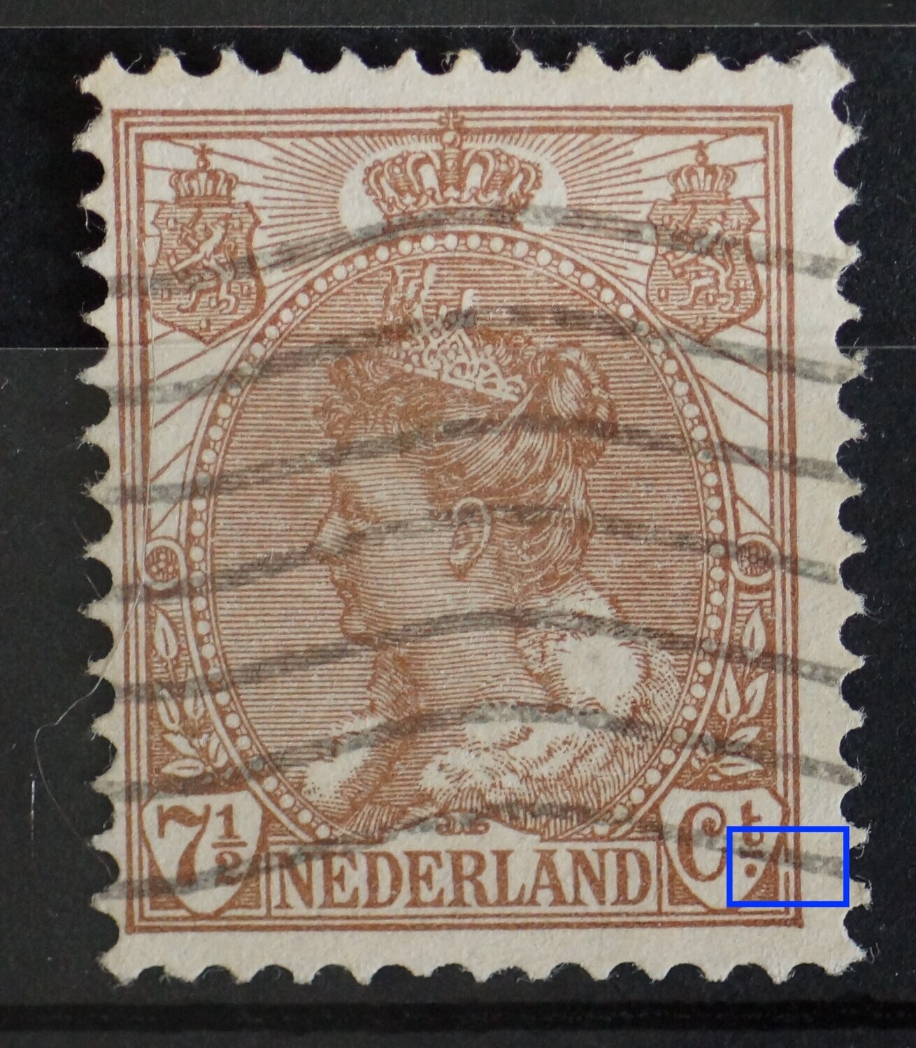 NVPH 61 - breuk in kaderlijn rechts, bij Ct. NVPH 61 - breuk in kaderlijn rechts, bij Ct.