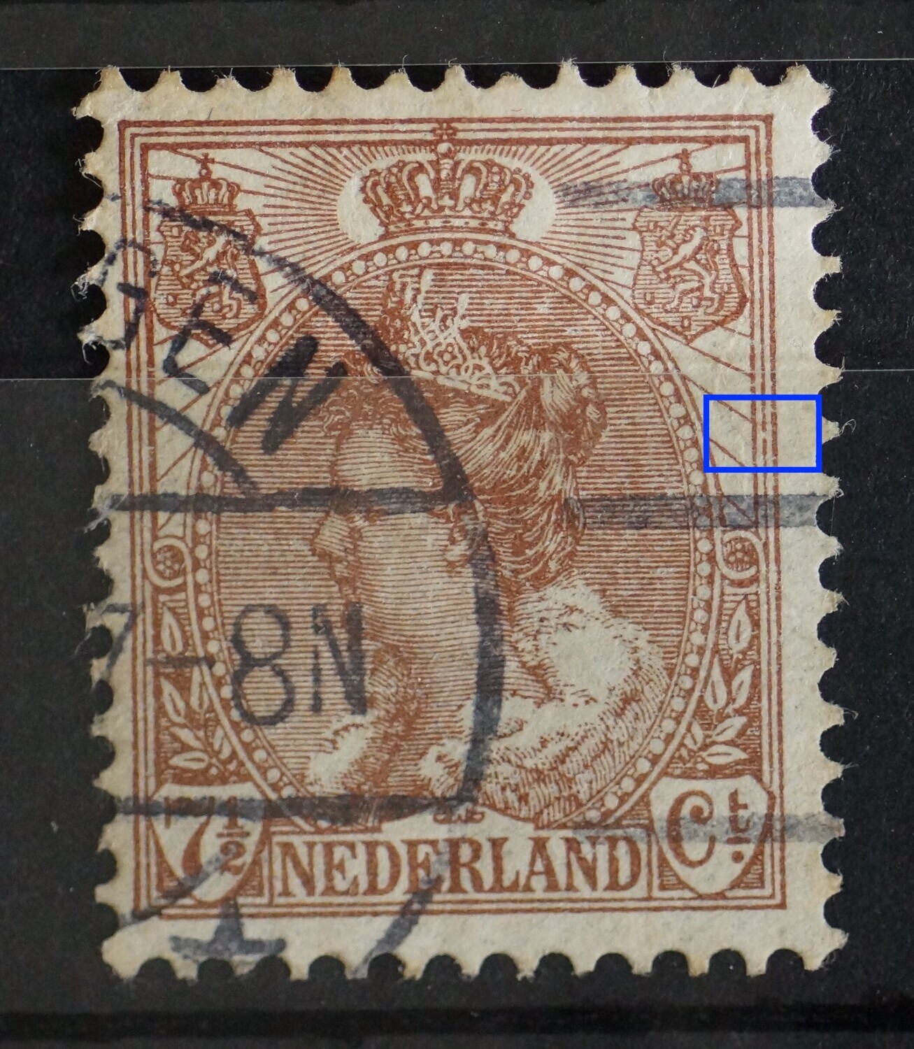 NVPH 61 - breuk in kaderlijn rechts