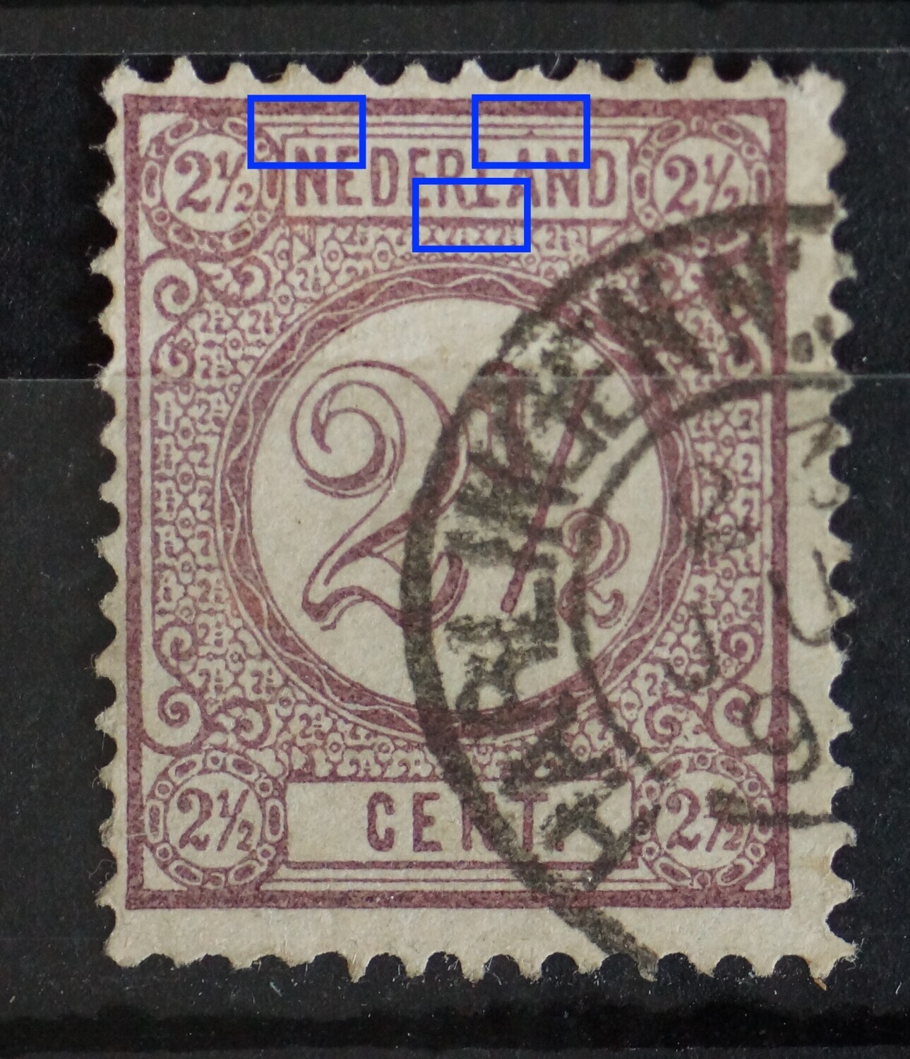NVPH 33 - diverse violette punten boven