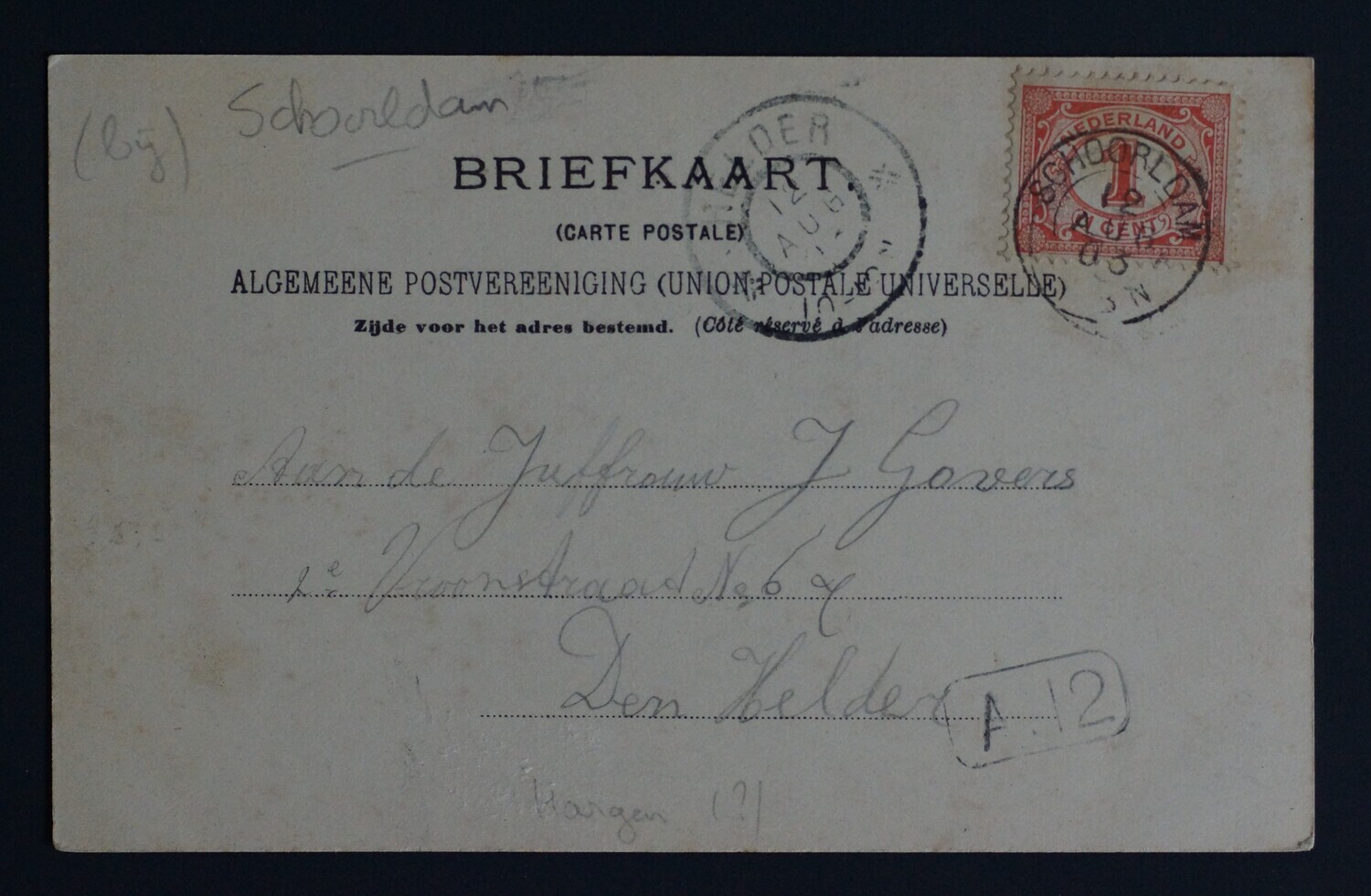 Schoorldam op NVPH 51 op mooie AK