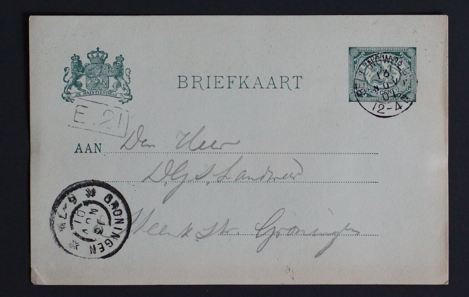 Bellingwolde op briefkaart naar Groningen