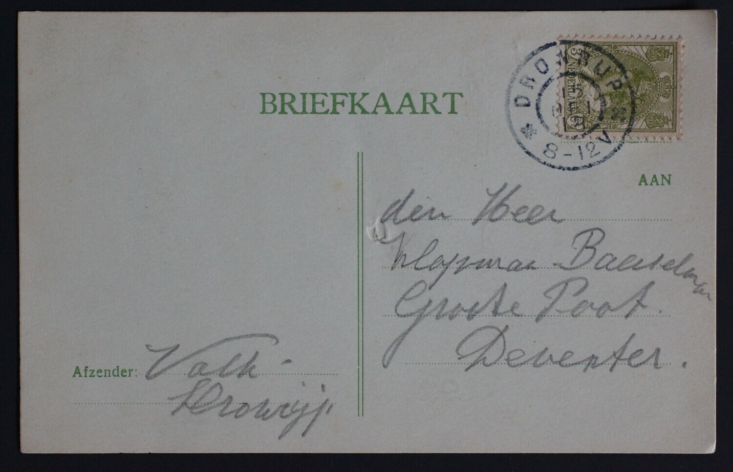 Dronrijp op NVPH 57 op briefkaart