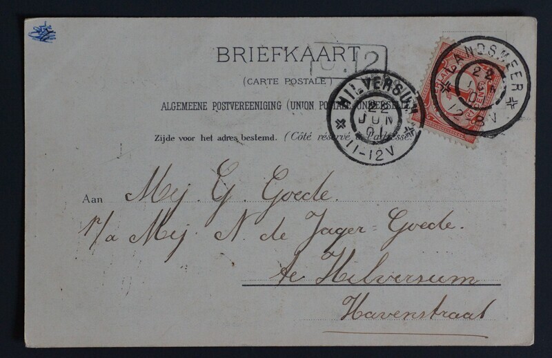 Landsmeer op NVPH 51 op mooie AK (aubade Amsterdam) Landsmeer op NVPH 51 op mooie AK (aubade Amsterdam)