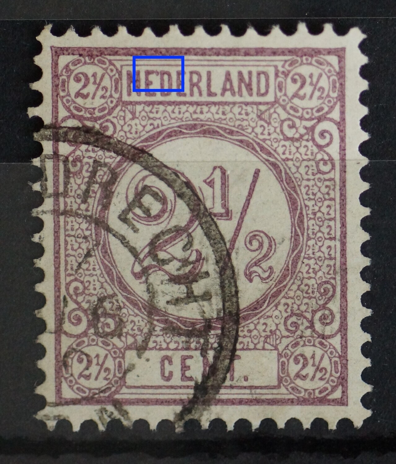 NVPH 33 - violette vlek tussen ED van NEDERLAND