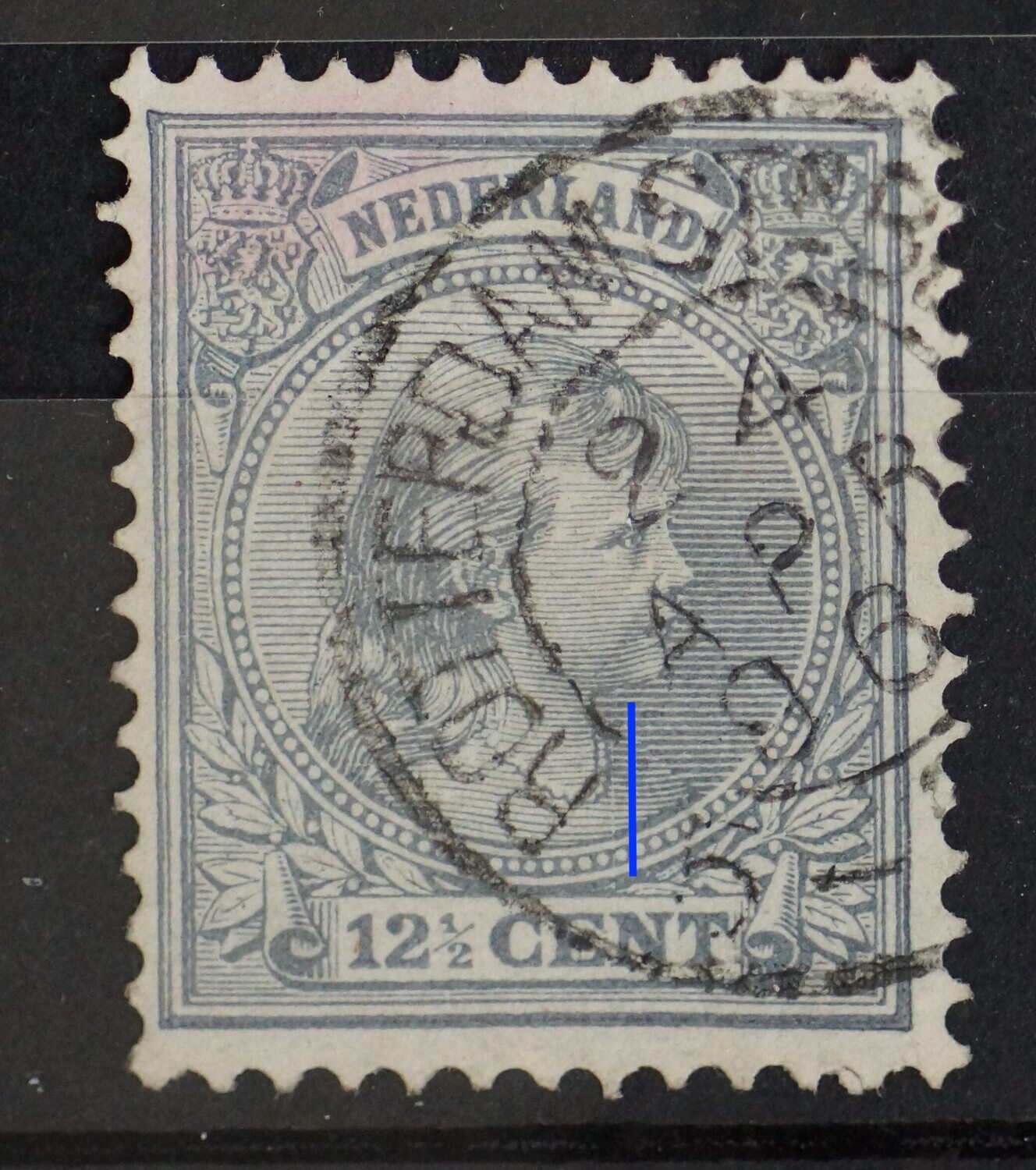 NVPH 38 - verticale witte kras onder de kin NVPH 38 - verticale witte kras onder de kin