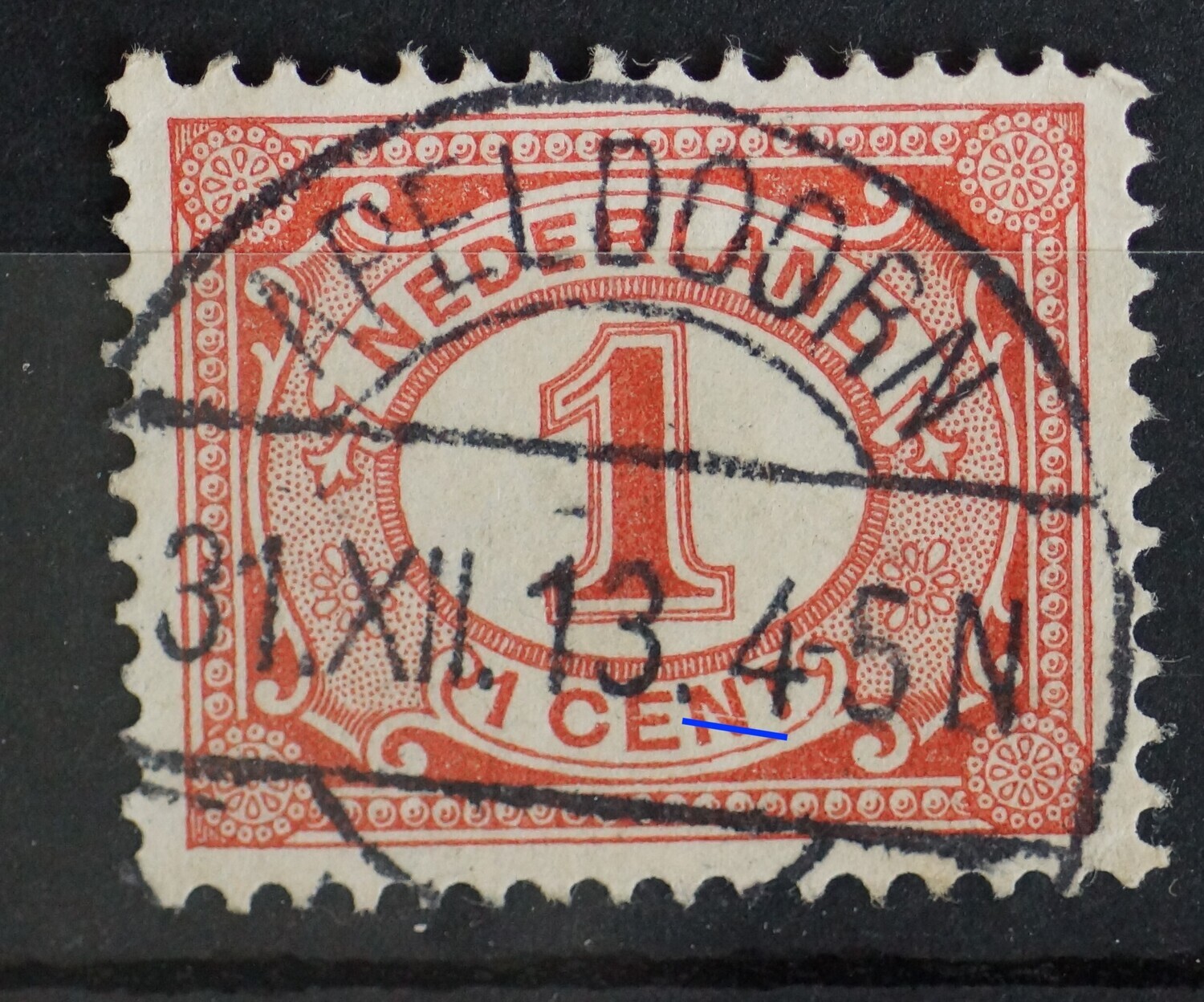 NVPH 51 - witte kras door de N van CENT