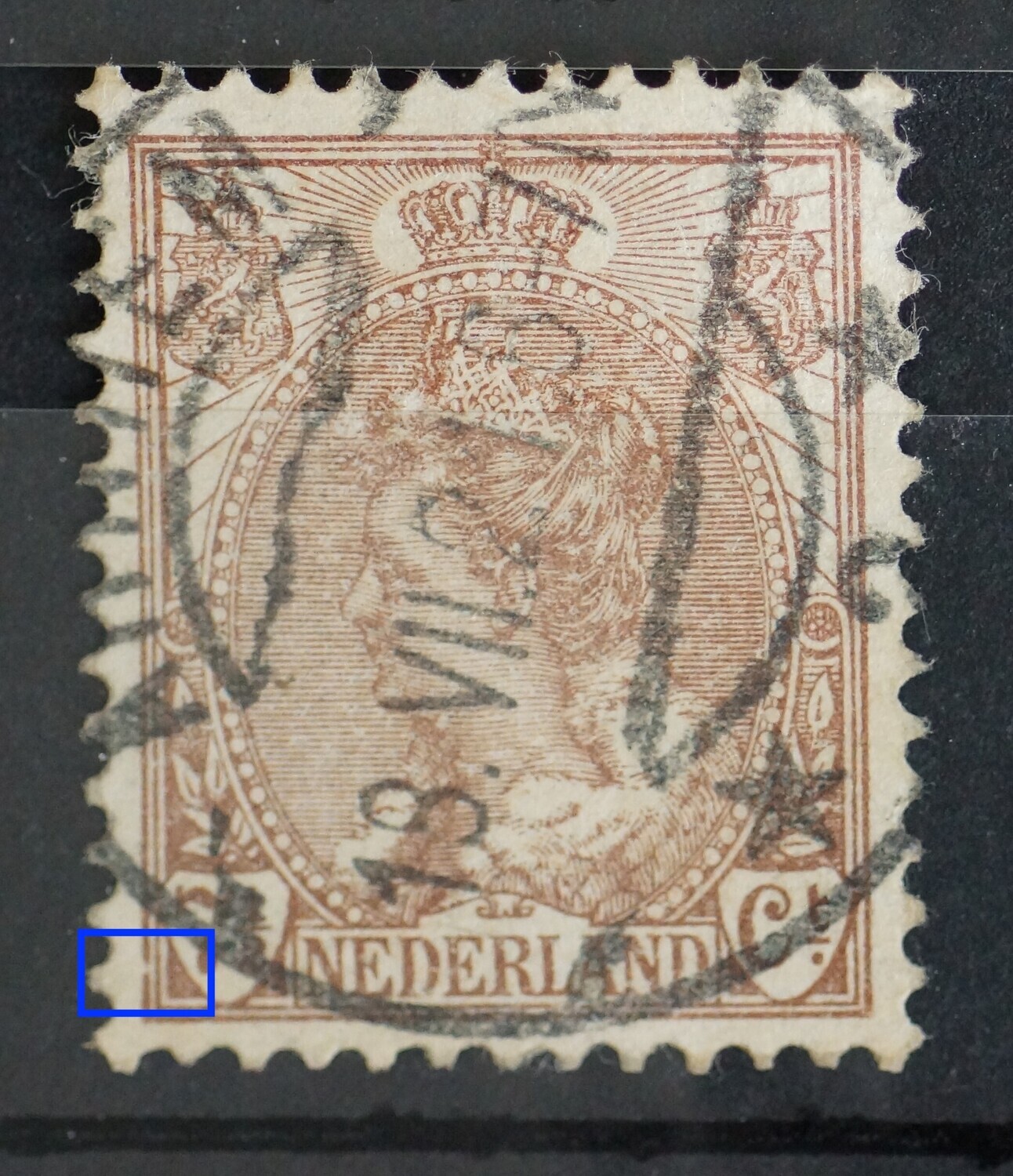 NVPH 61 - o.a. breuk in kaderlijn voor de 7 1/2